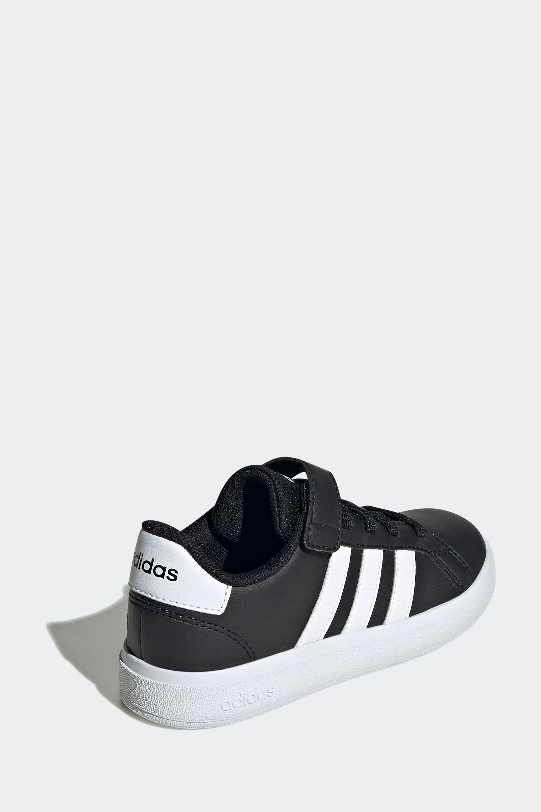 Black/White adidas Sportswear Grand Court Elastic Lace And Top Strap Trainers