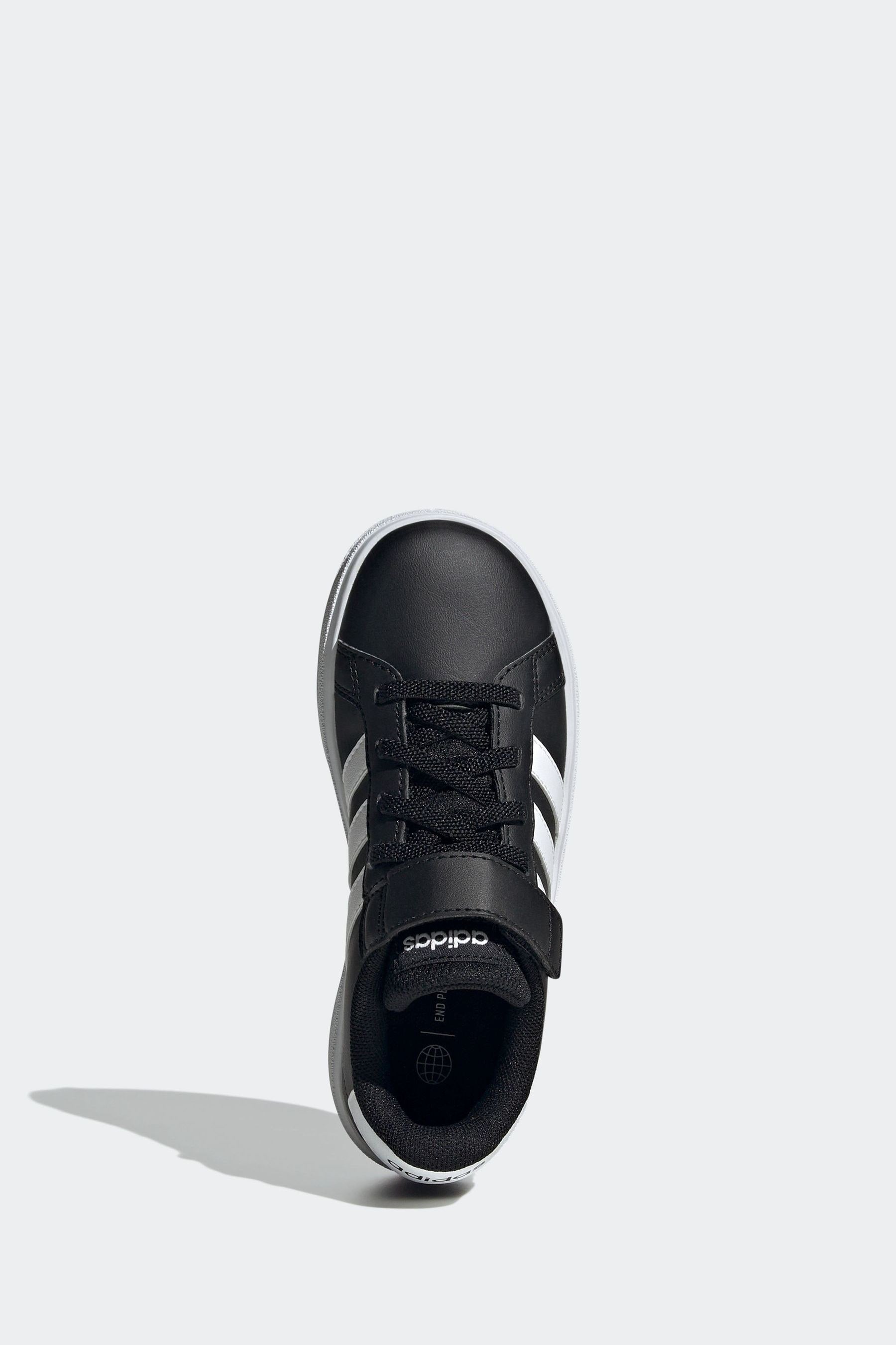 Black/White adidas Sportswear Grand Court Elastic Lace And Top Strap Trainers