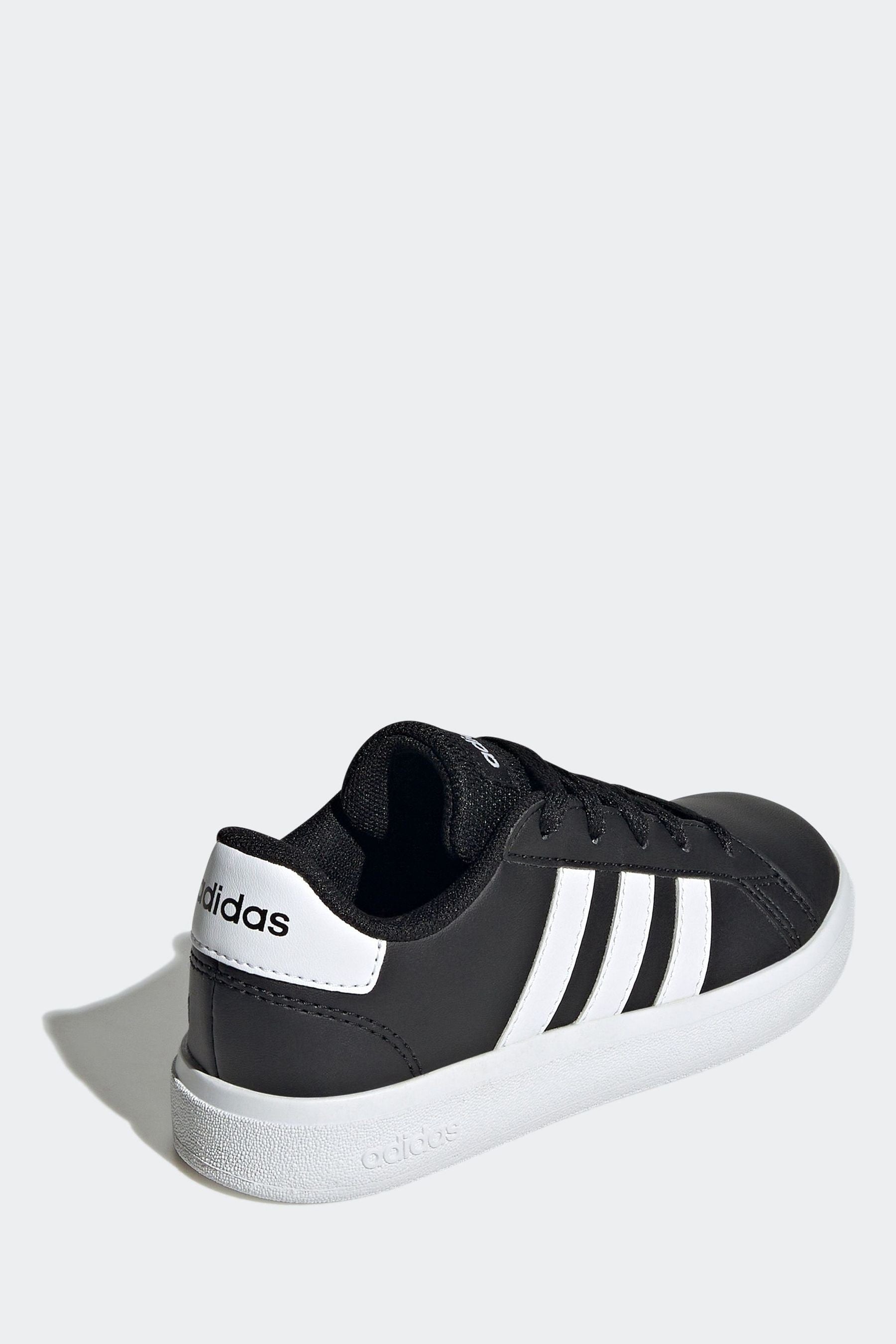 Black/White adidas Kids Sportswear Grand Court Lifestyle Tennis Lace-Up Trainers