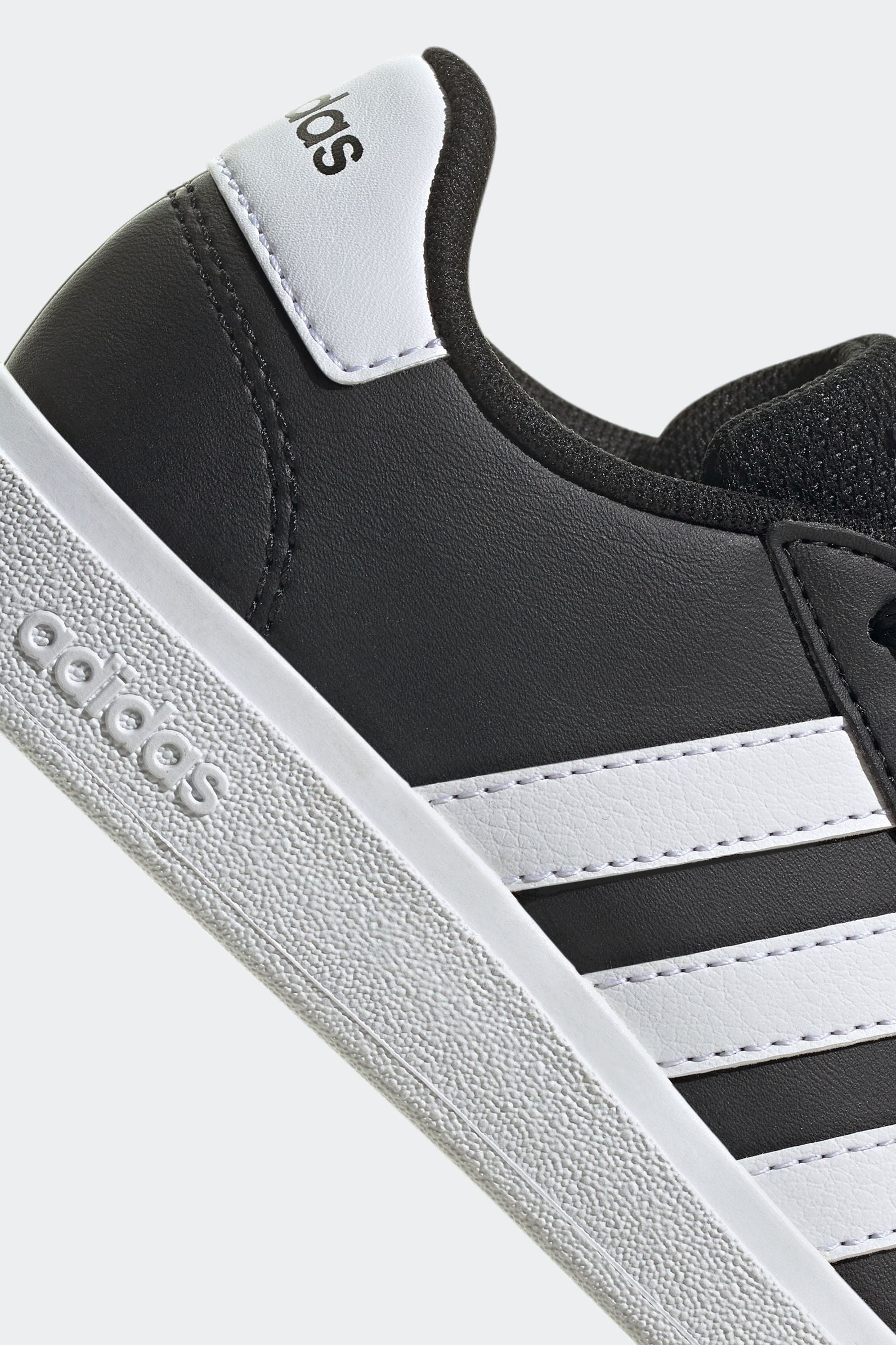 Black/White adidas Kids Sportswear Grand Court Lifestyle Tennis Lace-Up Trainers