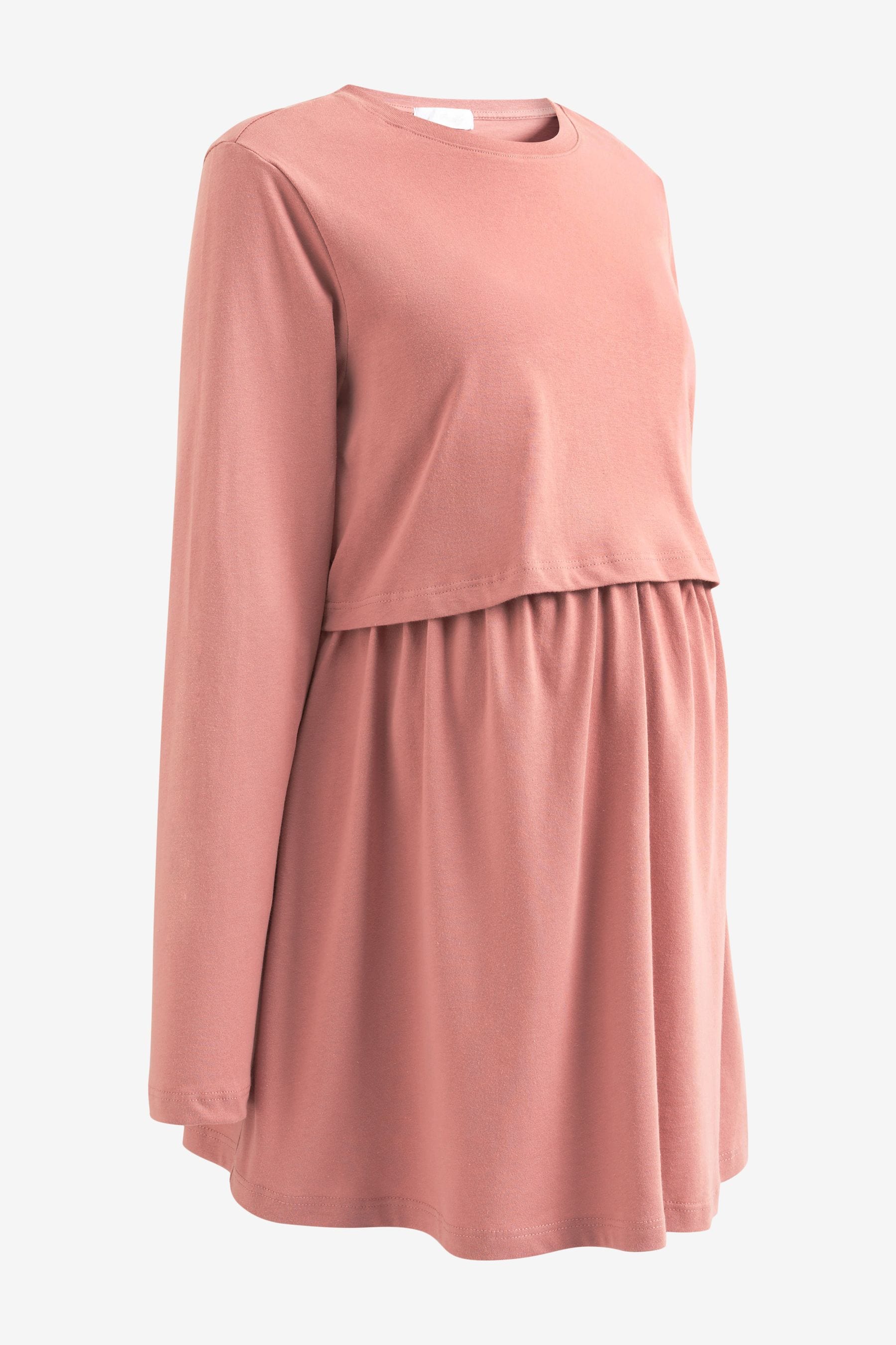 Pink Maternity Nursing Peplum Top