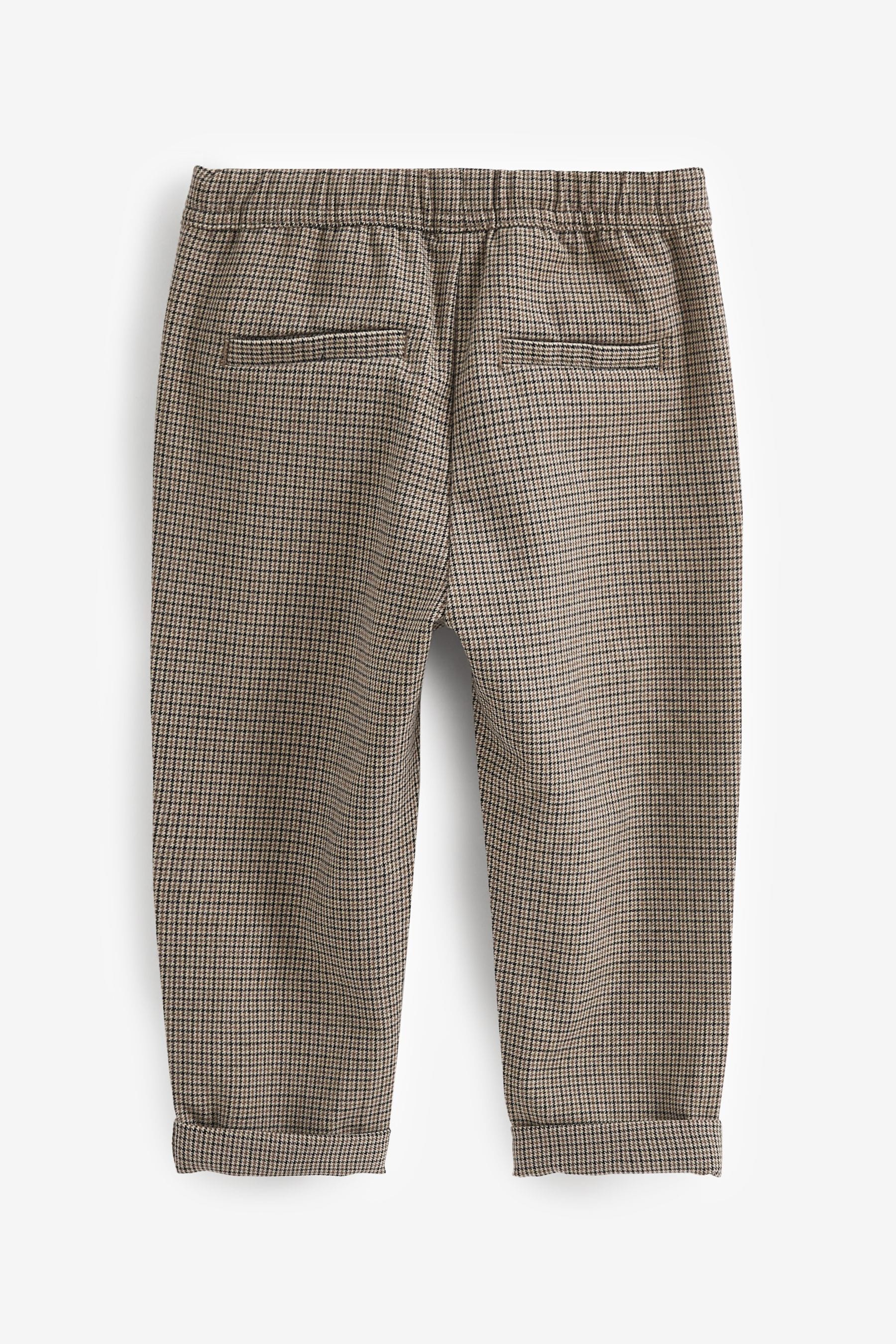 Neutral Check Cosy Pull On Trousers (3mths-7yrs)