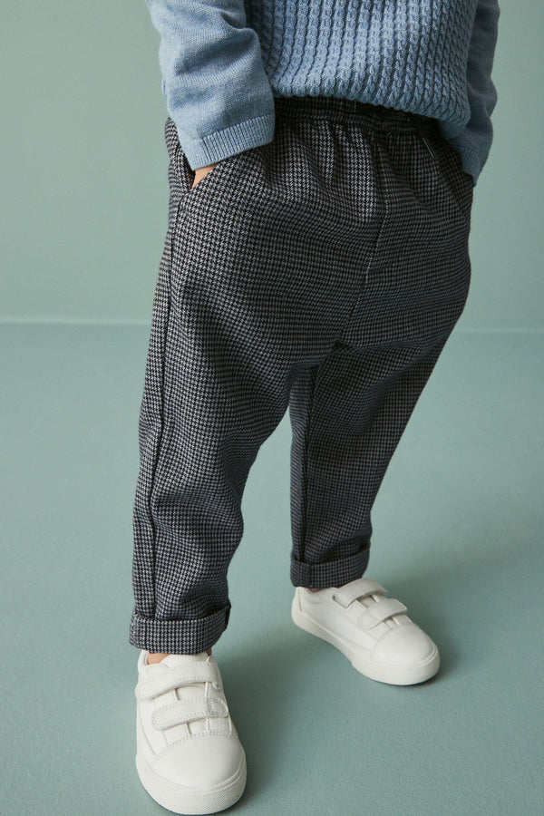 Black/White Dogtooth Cosy Pull On Trousers (3mths-7yrs)