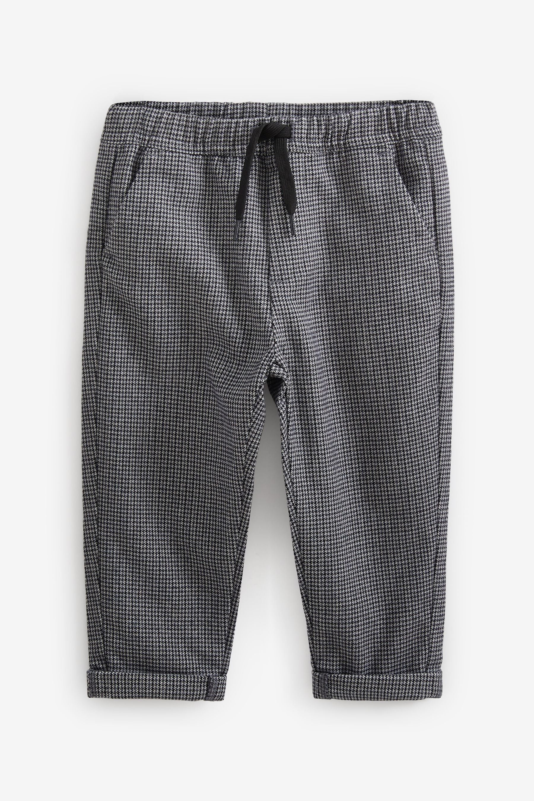 Black/White Dogtooth Cosy Pull On Trousers (3mths-7yrs)