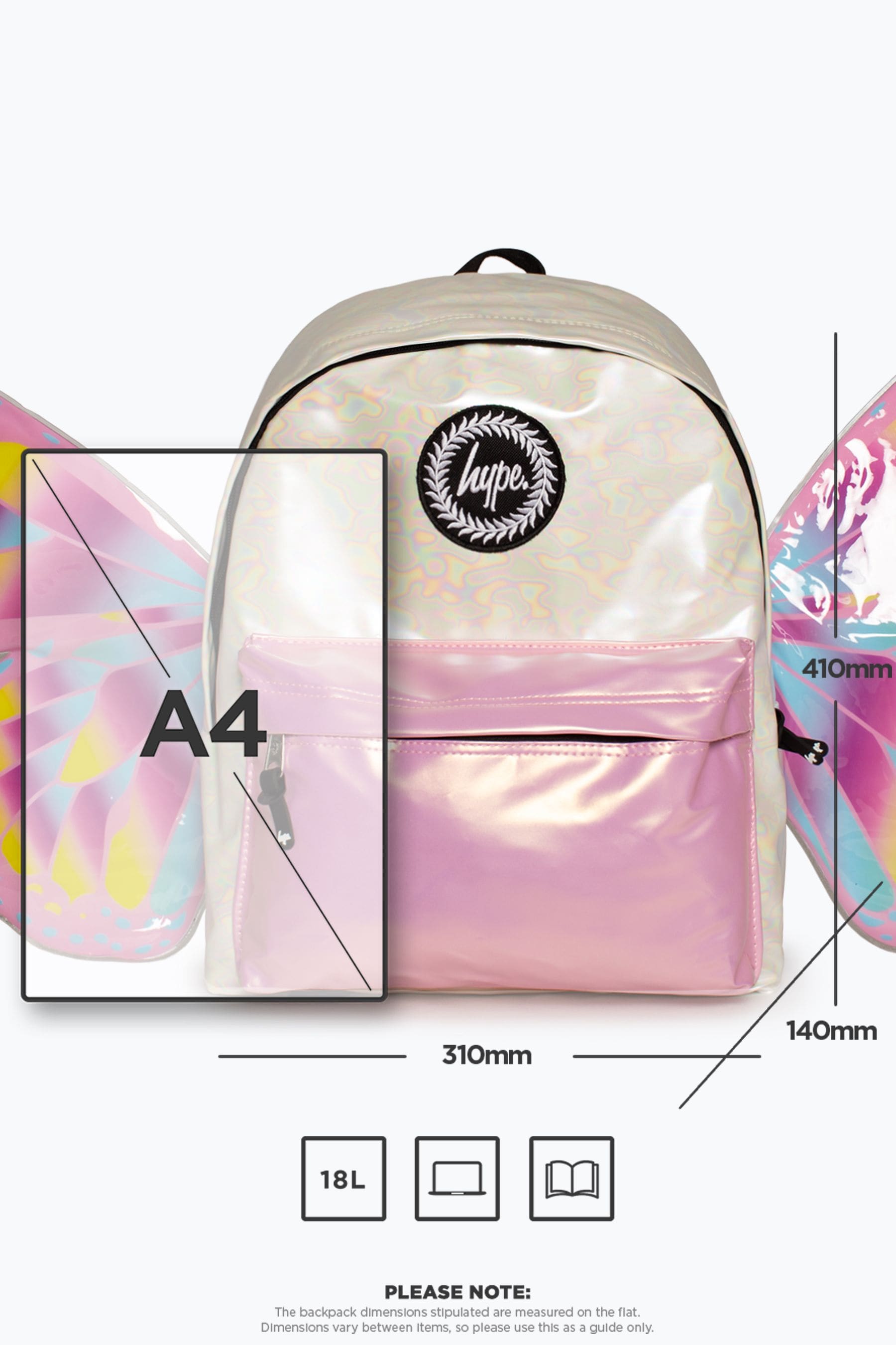 Hype. Iridescent Pink 3D Butterfly Backpack