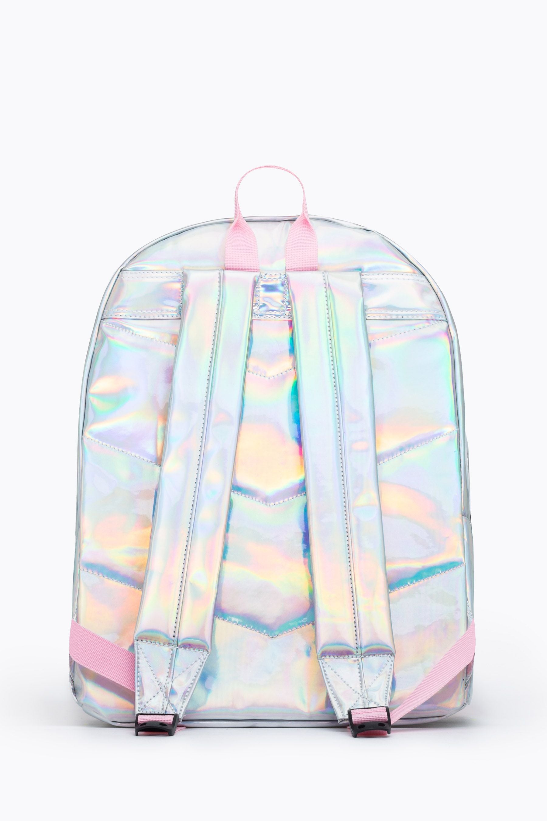 Hype. Silver/Pink Iridescent Borg Unicorn 3D Backpack