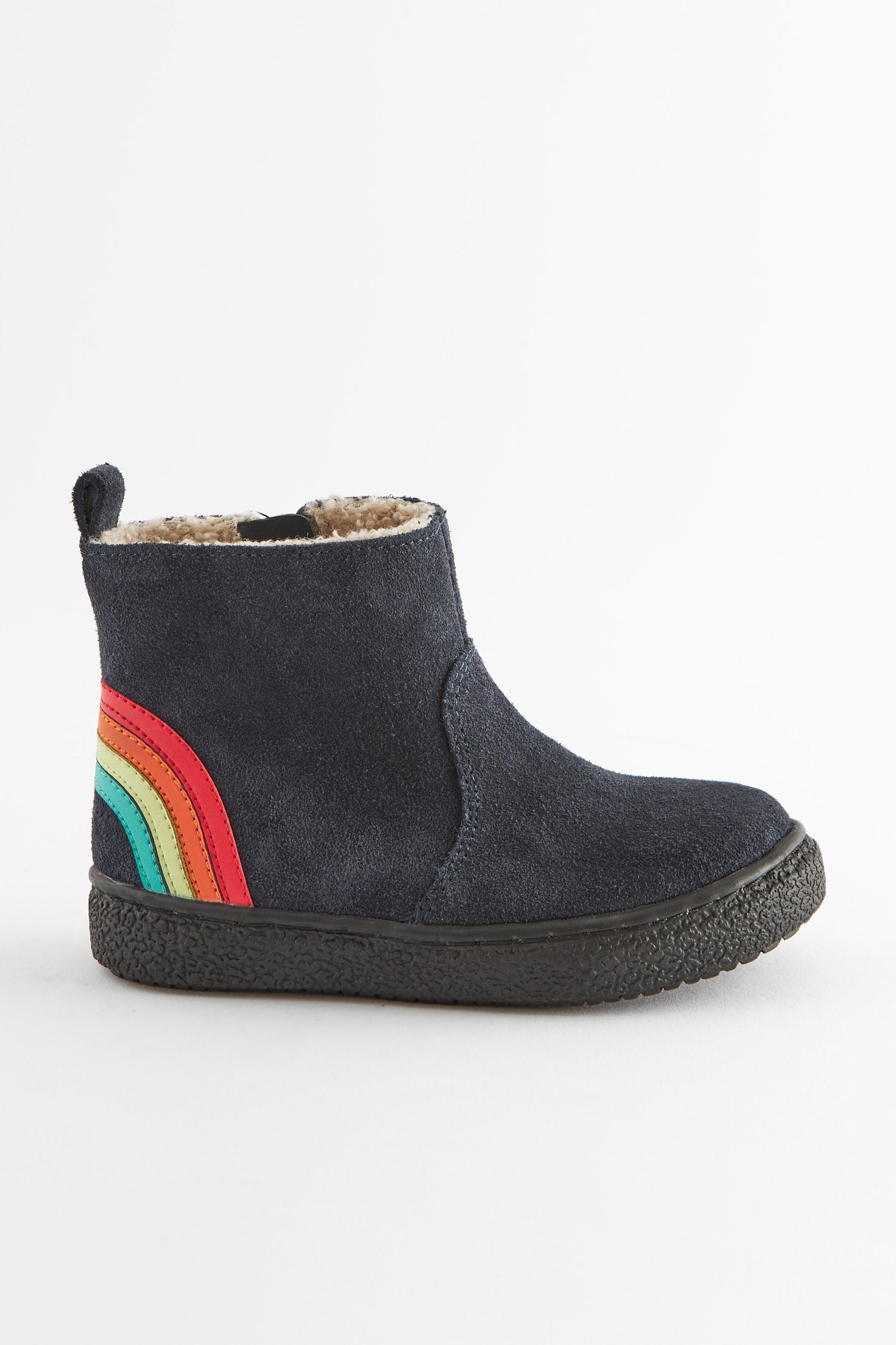 Navy Rainbow Standard Fit (F) Suede Chelsea Boots