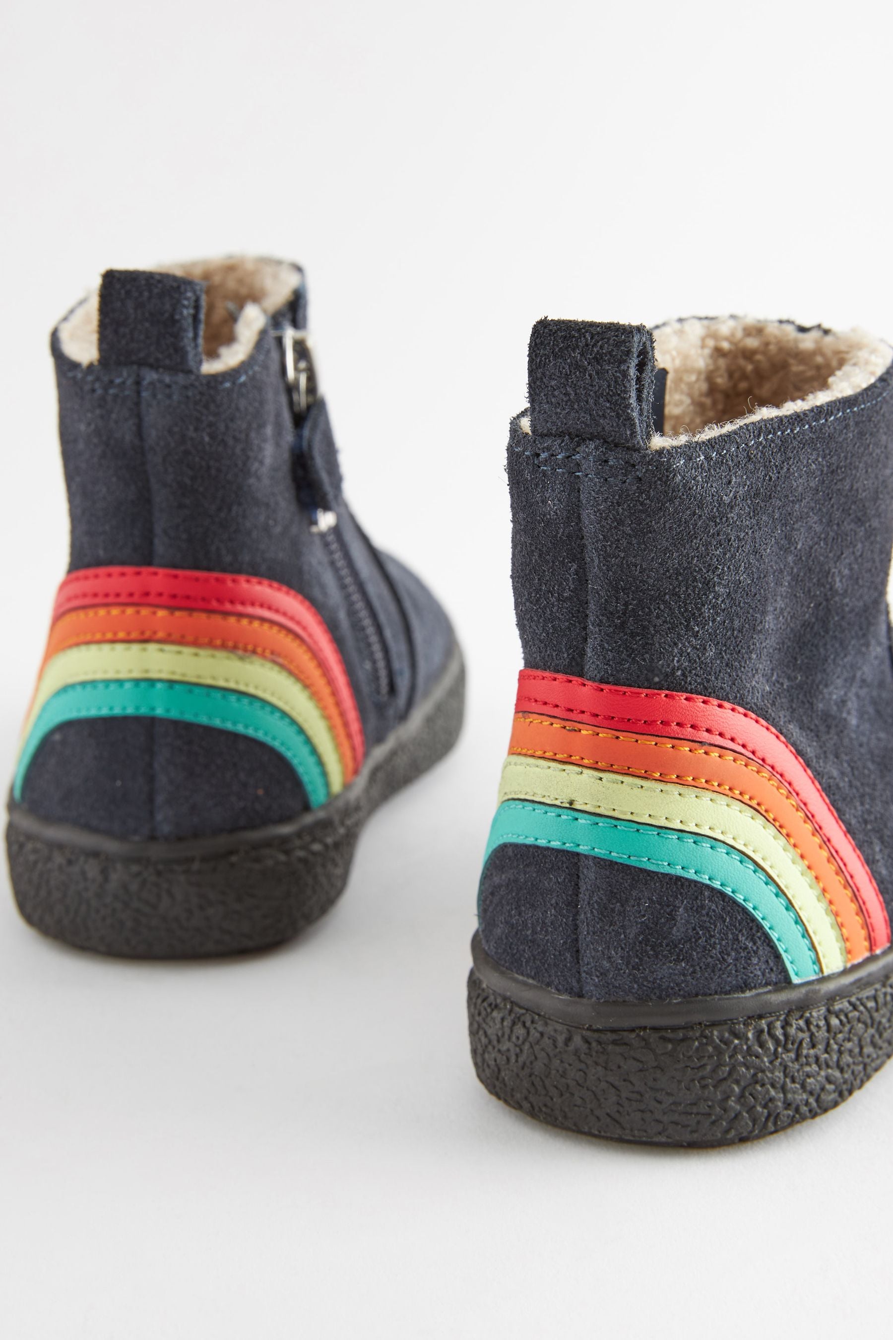 Navy Rainbow Standard Fit (F) Suede Chelsea Boots