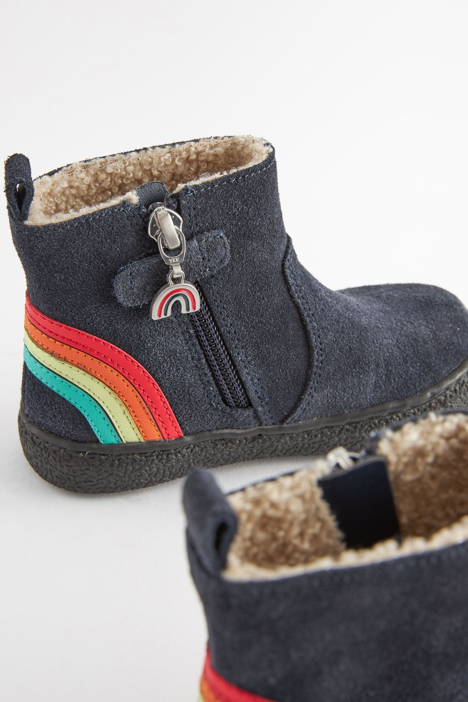 Navy Rainbow Standard Fit (F) Suede Chelsea Boots