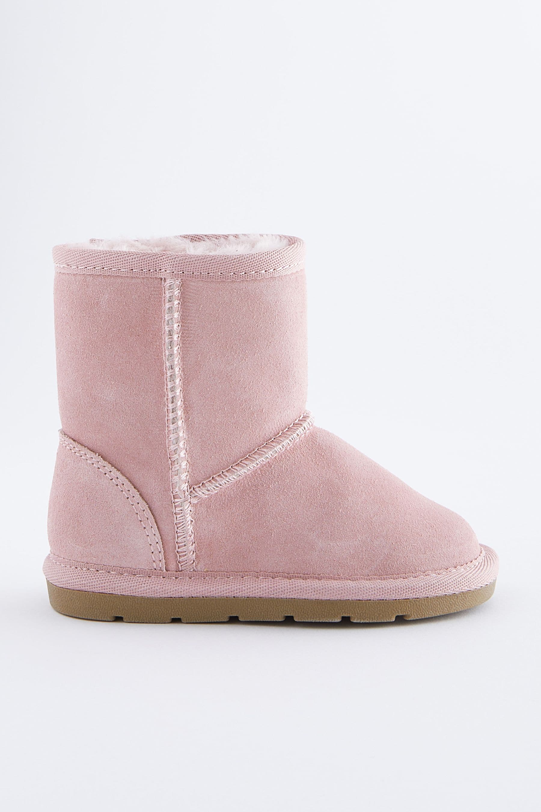 Pink Suede Tall Faux Fur Lined Water Repellent Pull-On Suede Boots