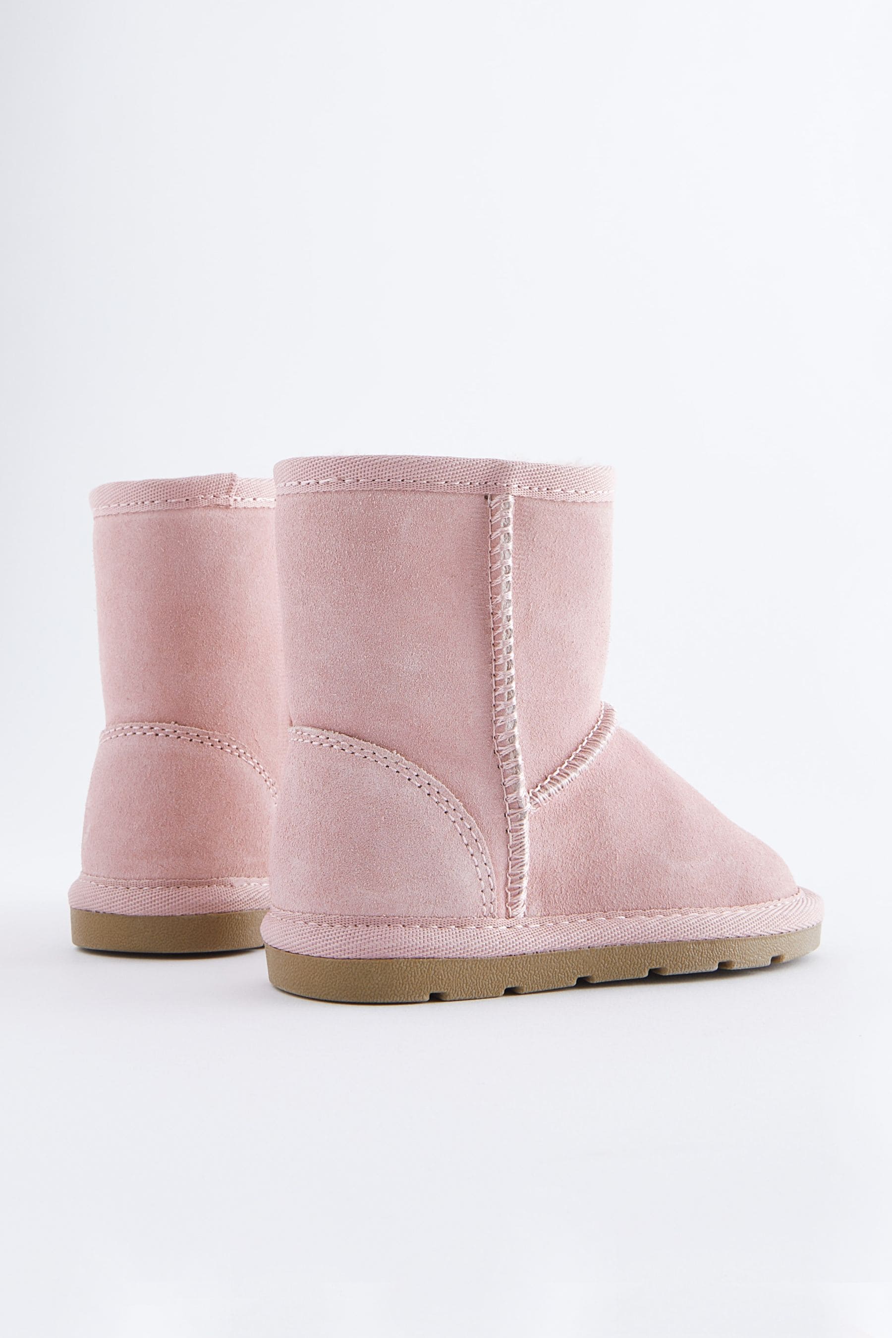 Pink Suede Tall Faux Fur Lined Water Repellent Pull-On Suede Boots