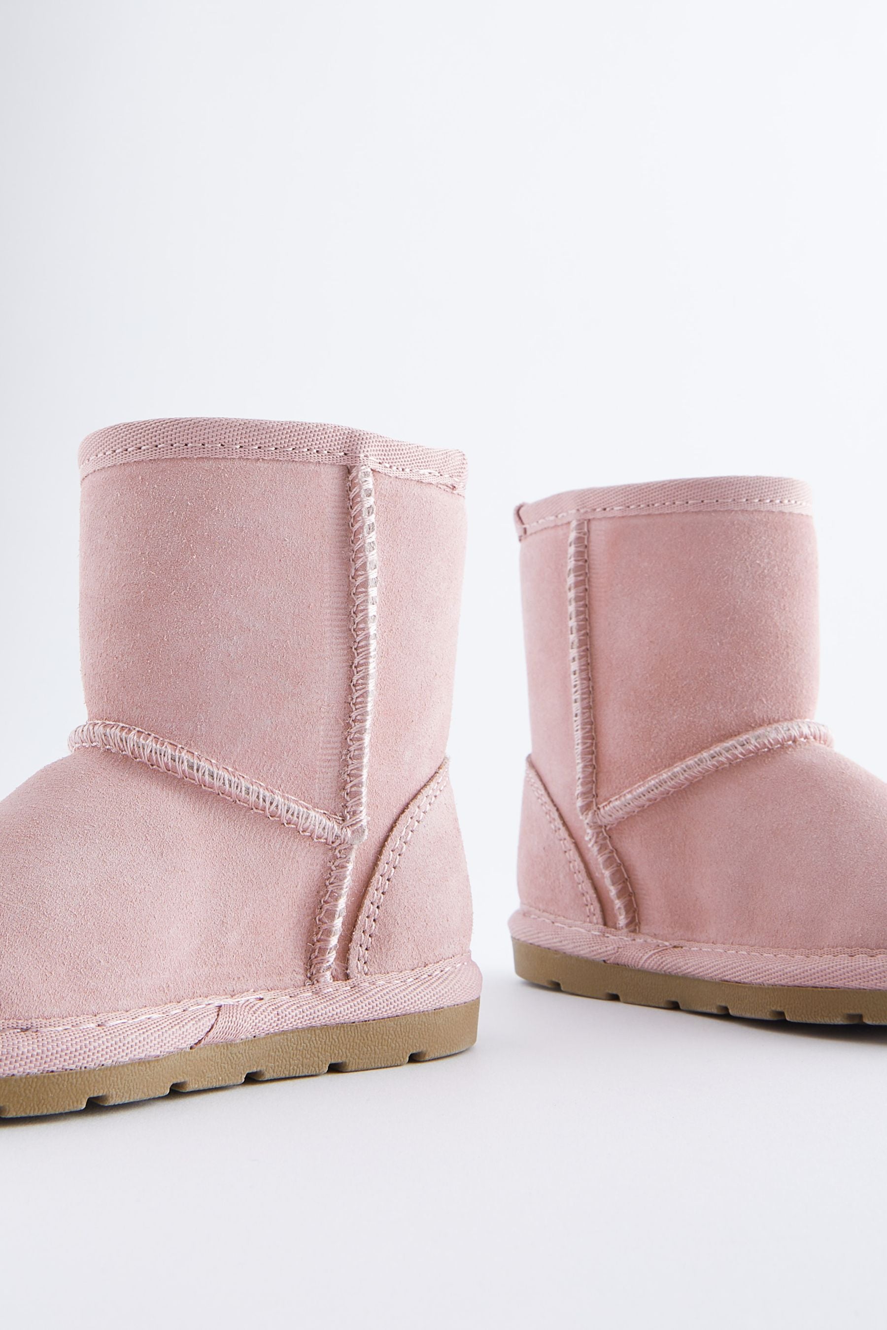 Pink Suede Tall Faux Fur Lined Water Repellent Pull-On Suede Boots