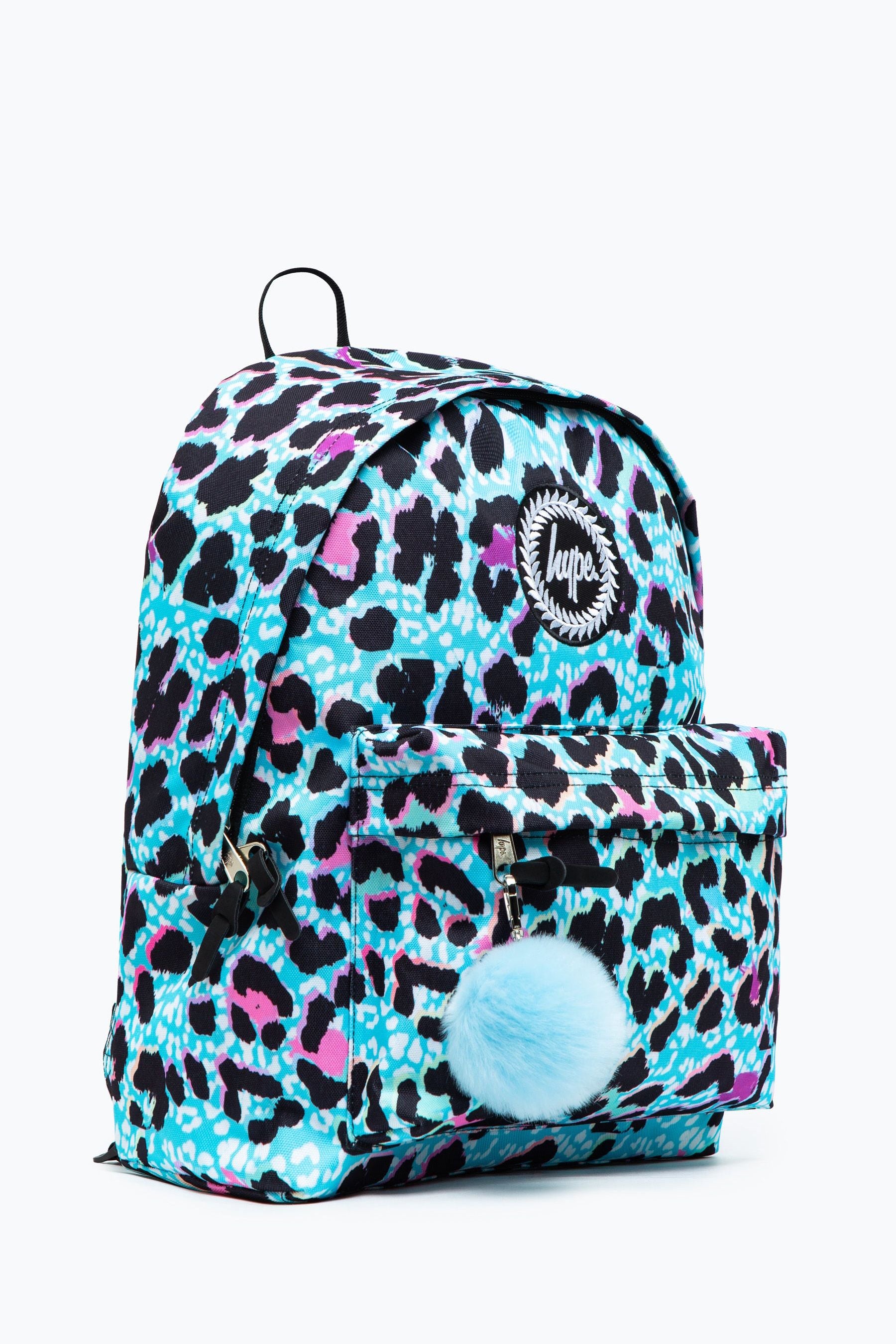 Hype Unisex Blue Ice Leopard Crest Backpack