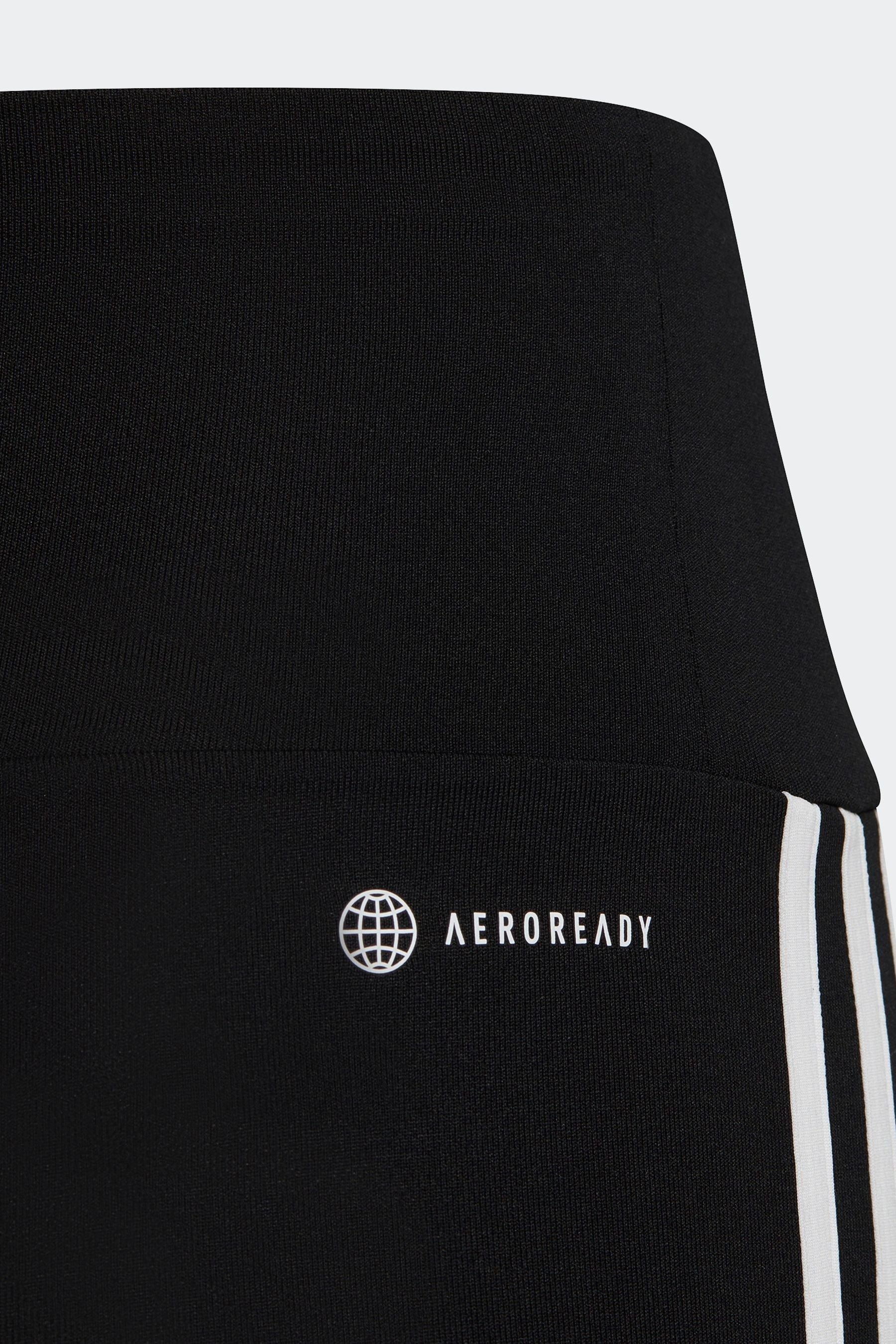 adidas Black Sportswear Essentials Aeroready 3-Stripes High Waisted Leggings