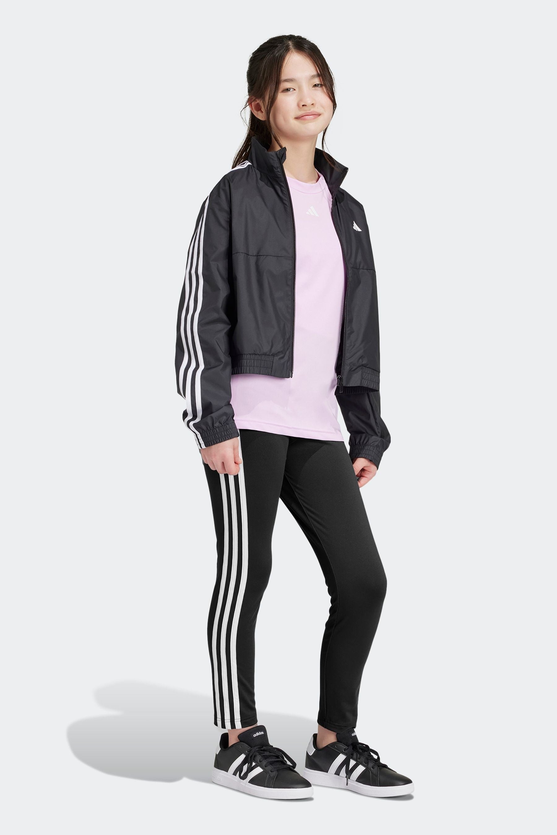 adidas Black Sportswear Essentials Aeroready 3-Stripes High Waisted Leggings