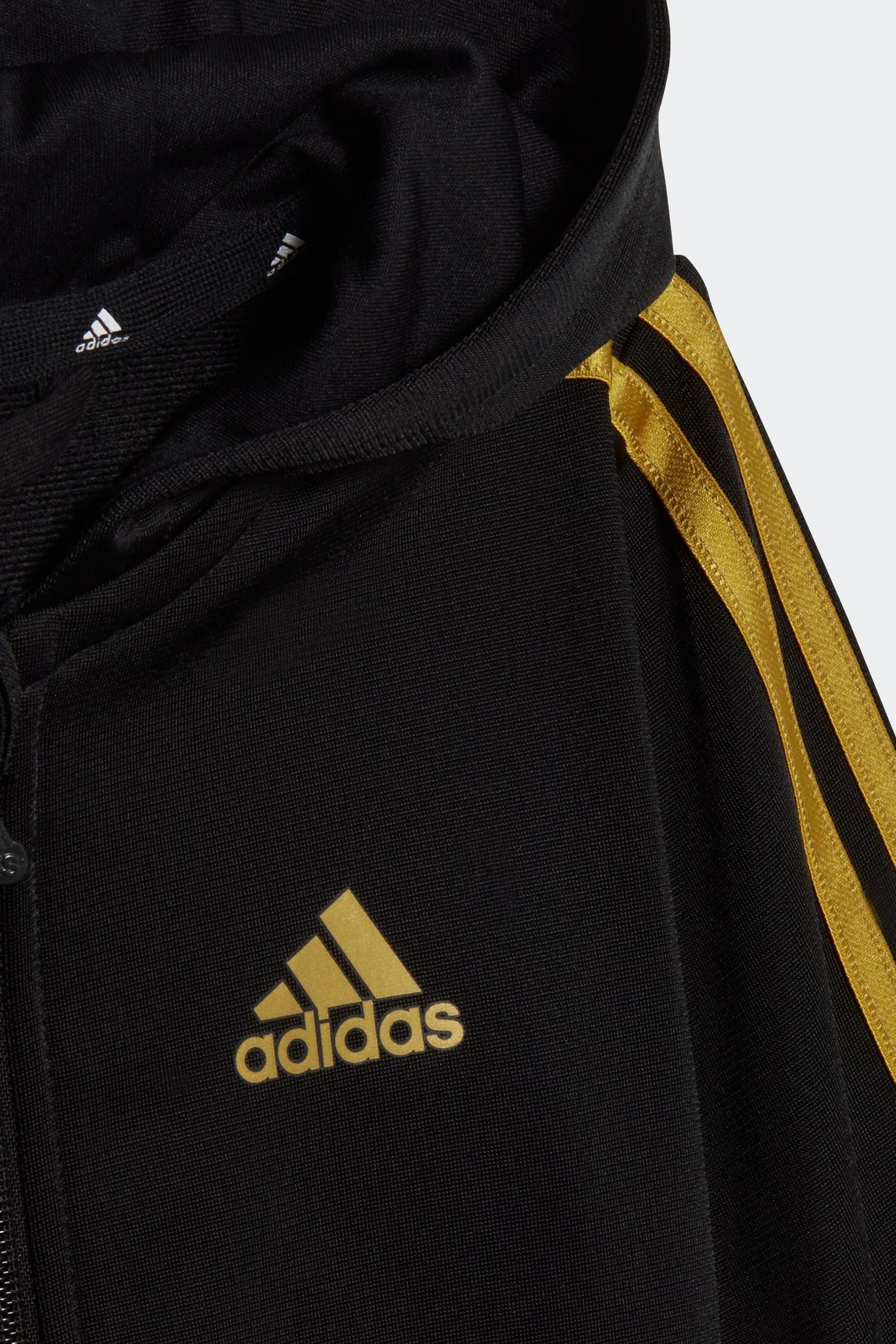 Black adidas Sportswear Essentials Shiny Hooded Tracksuit