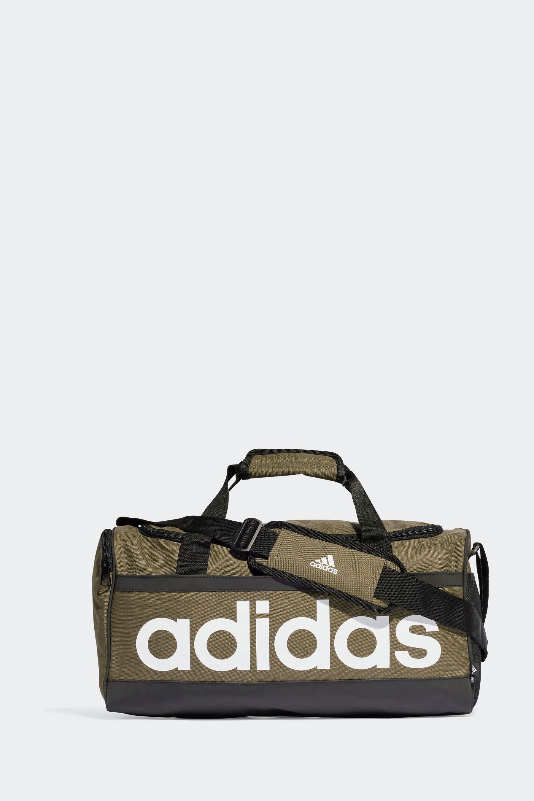 adidas Green Medium Essentials Linear Duffel Bag