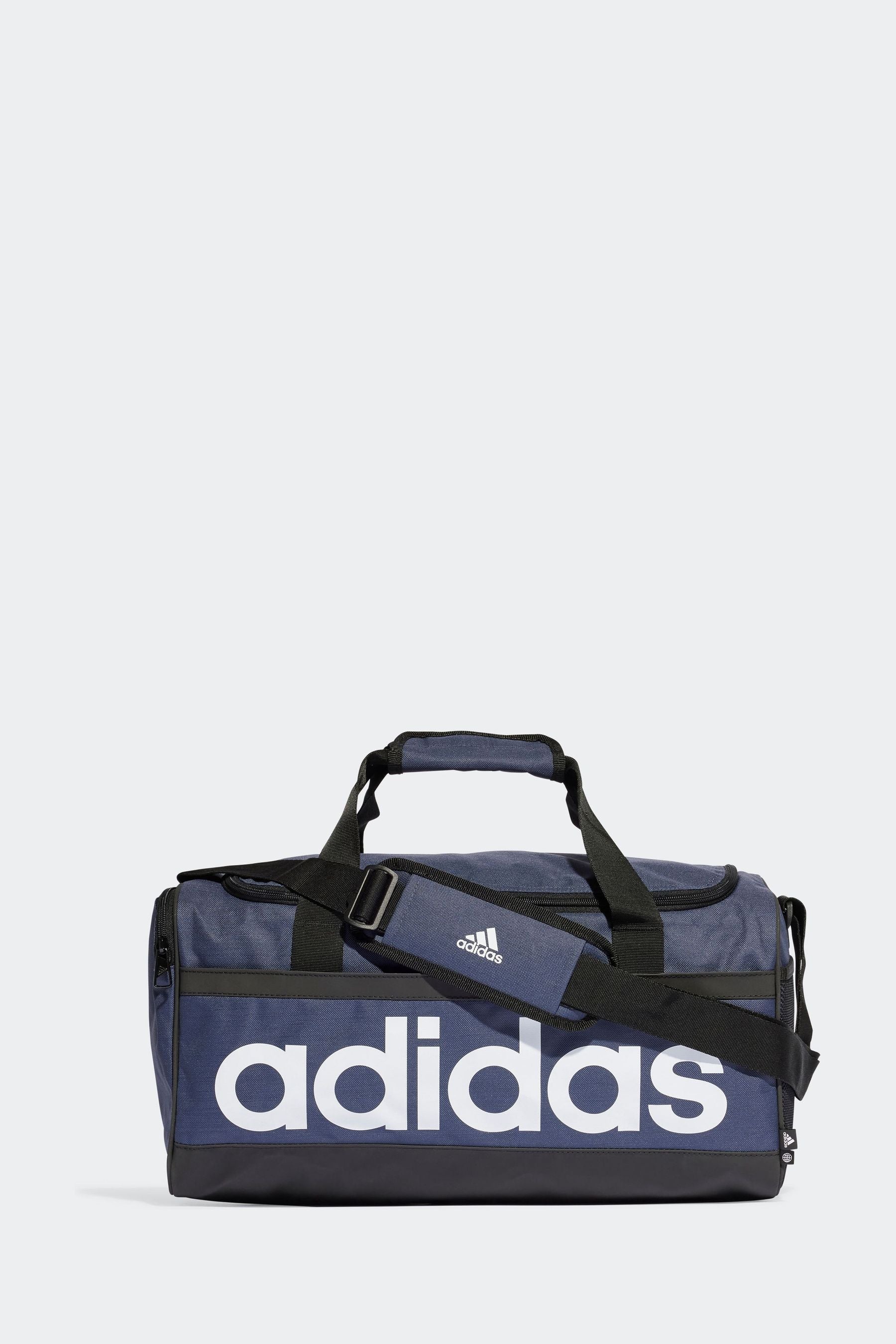 adidas Blue Medium Essentials Linear Duffel Bag