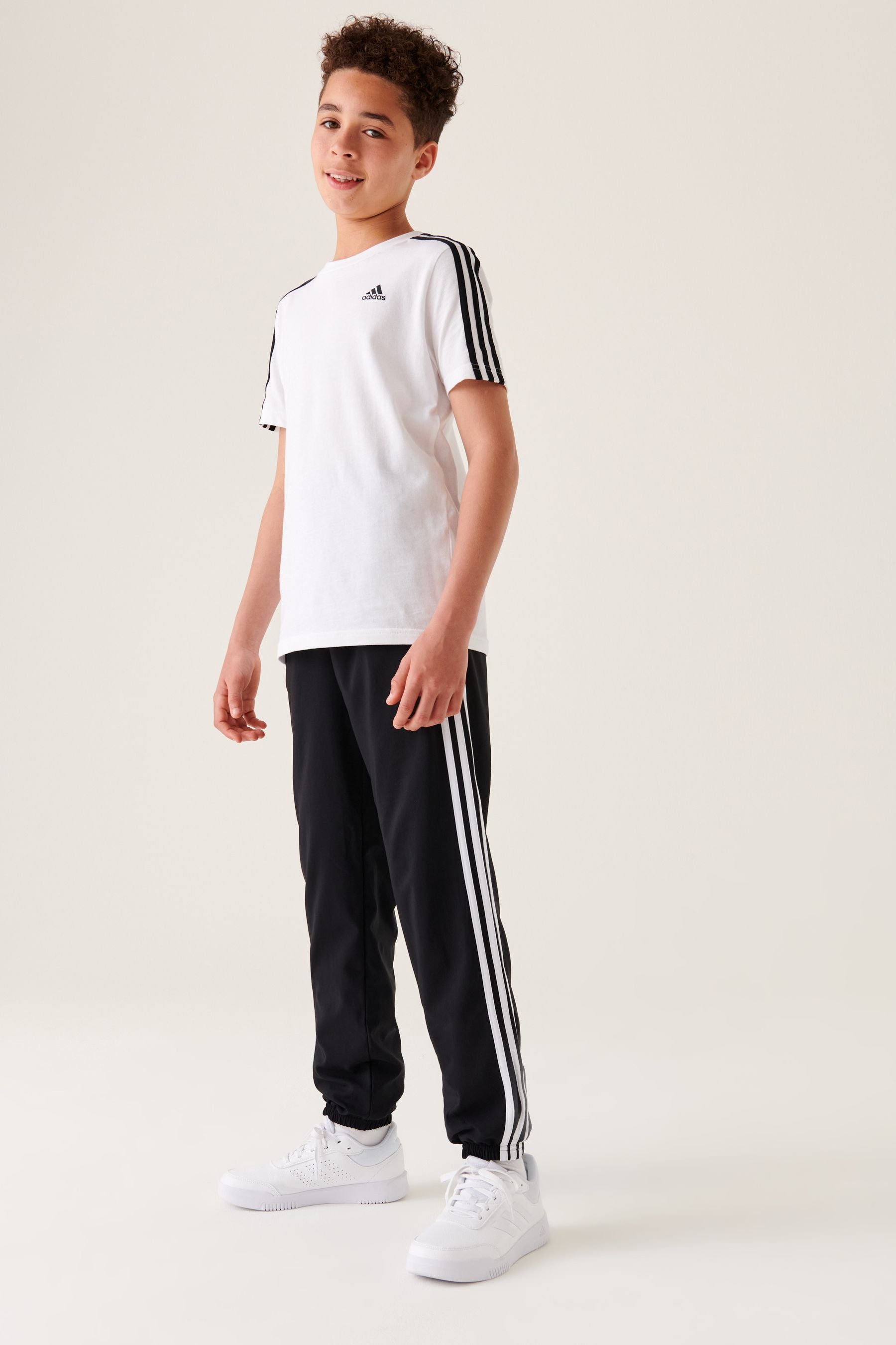 adidas Black Sportswear Essentials 3-Stripes Woven Joggers