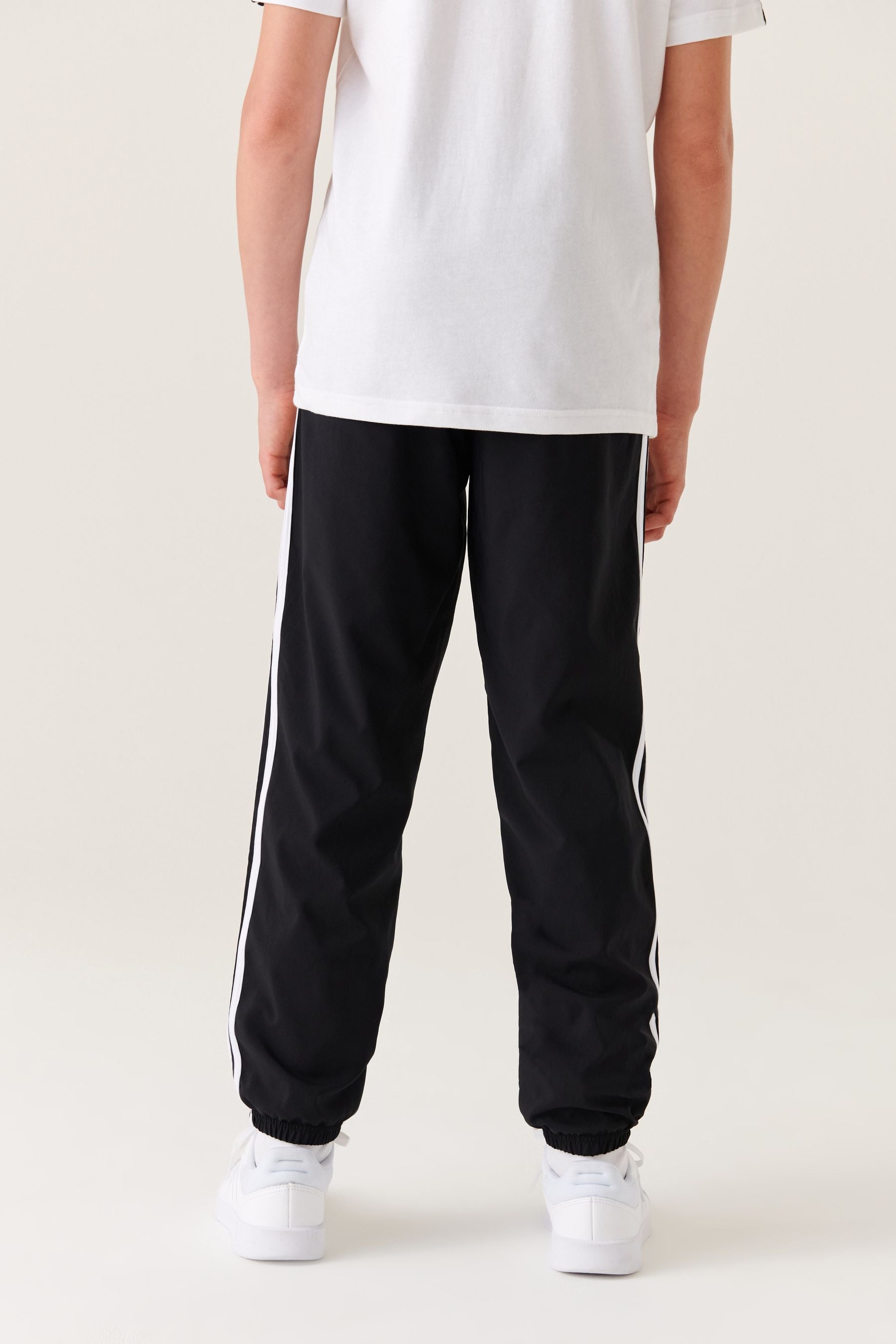 adidas Black Sportswear Essentials 3-Stripes Woven Joggers