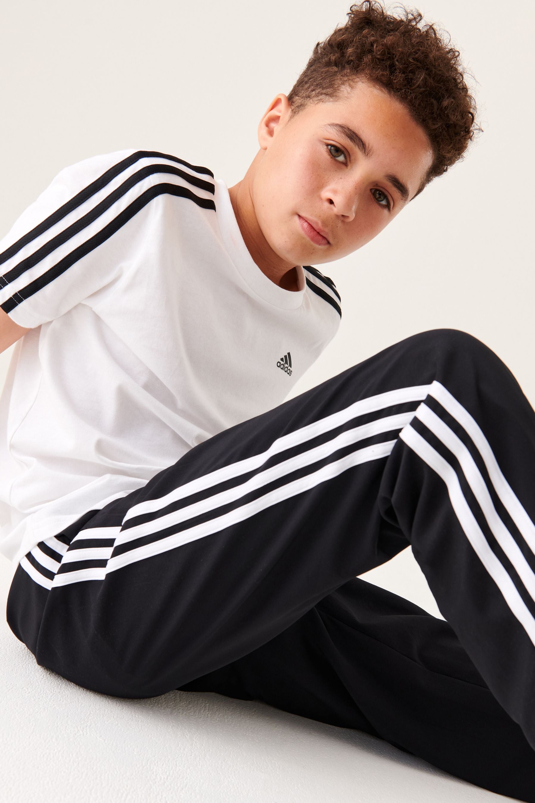 adidas Black Sportswear Essentials 3-Stripes Woven Joggers