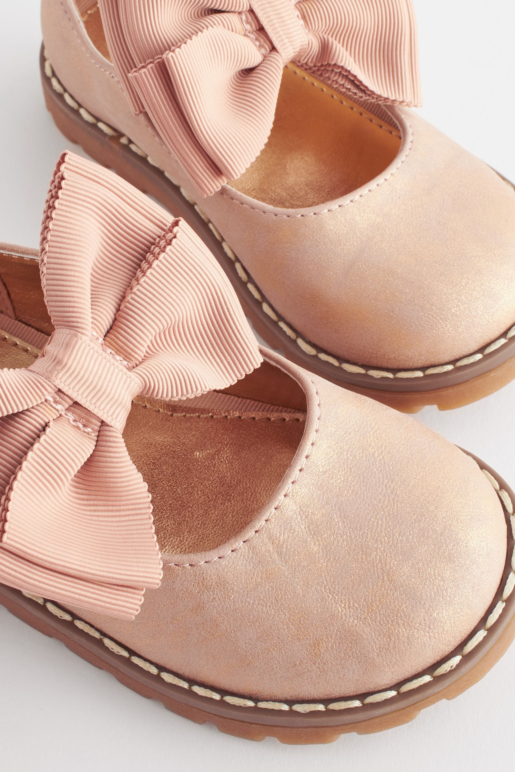 Pink Mary Jane Touch Fastening Bow Shoes