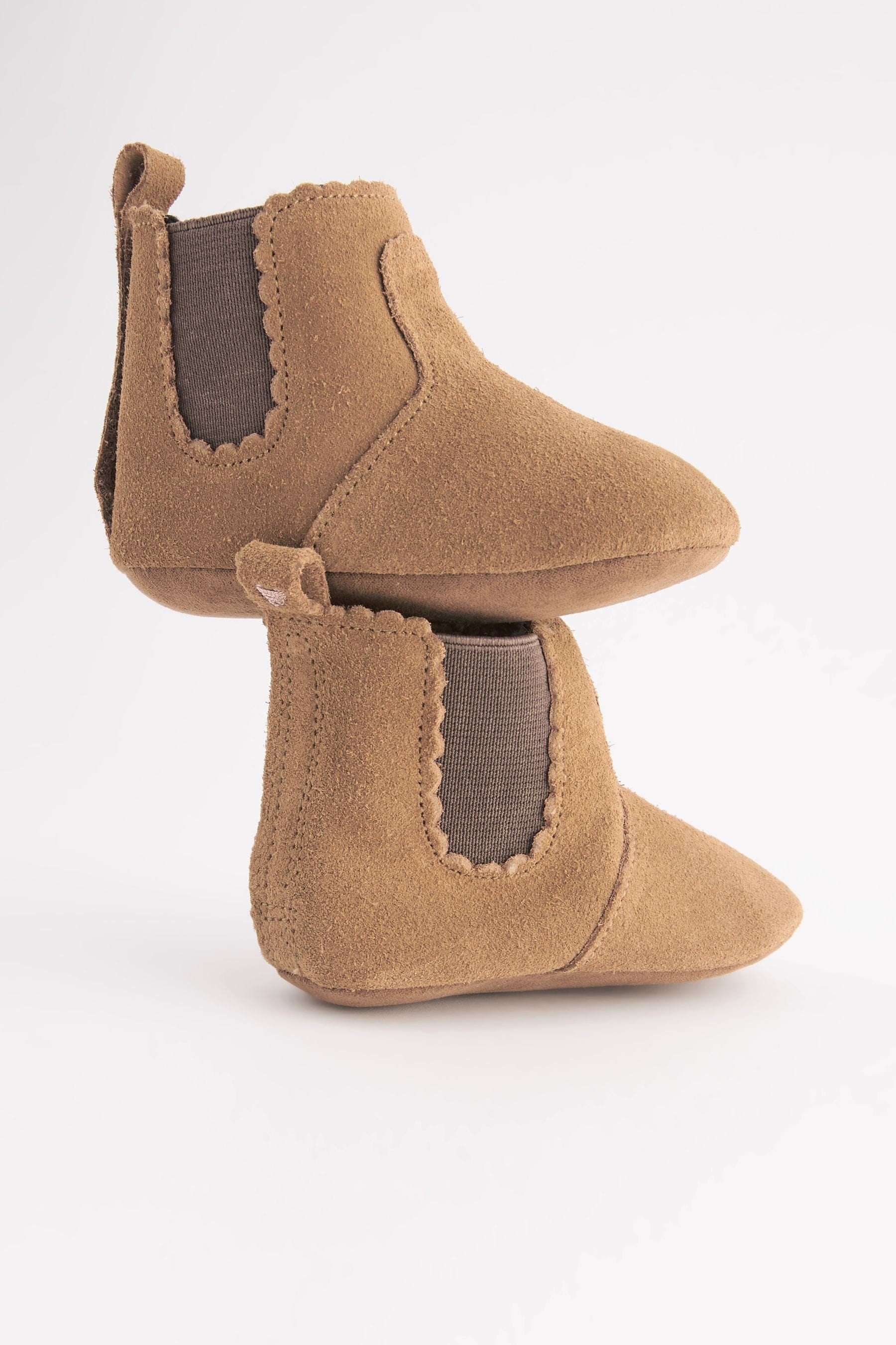 Tan Brown Leather Chelsea Baby Boots (0-24mths)