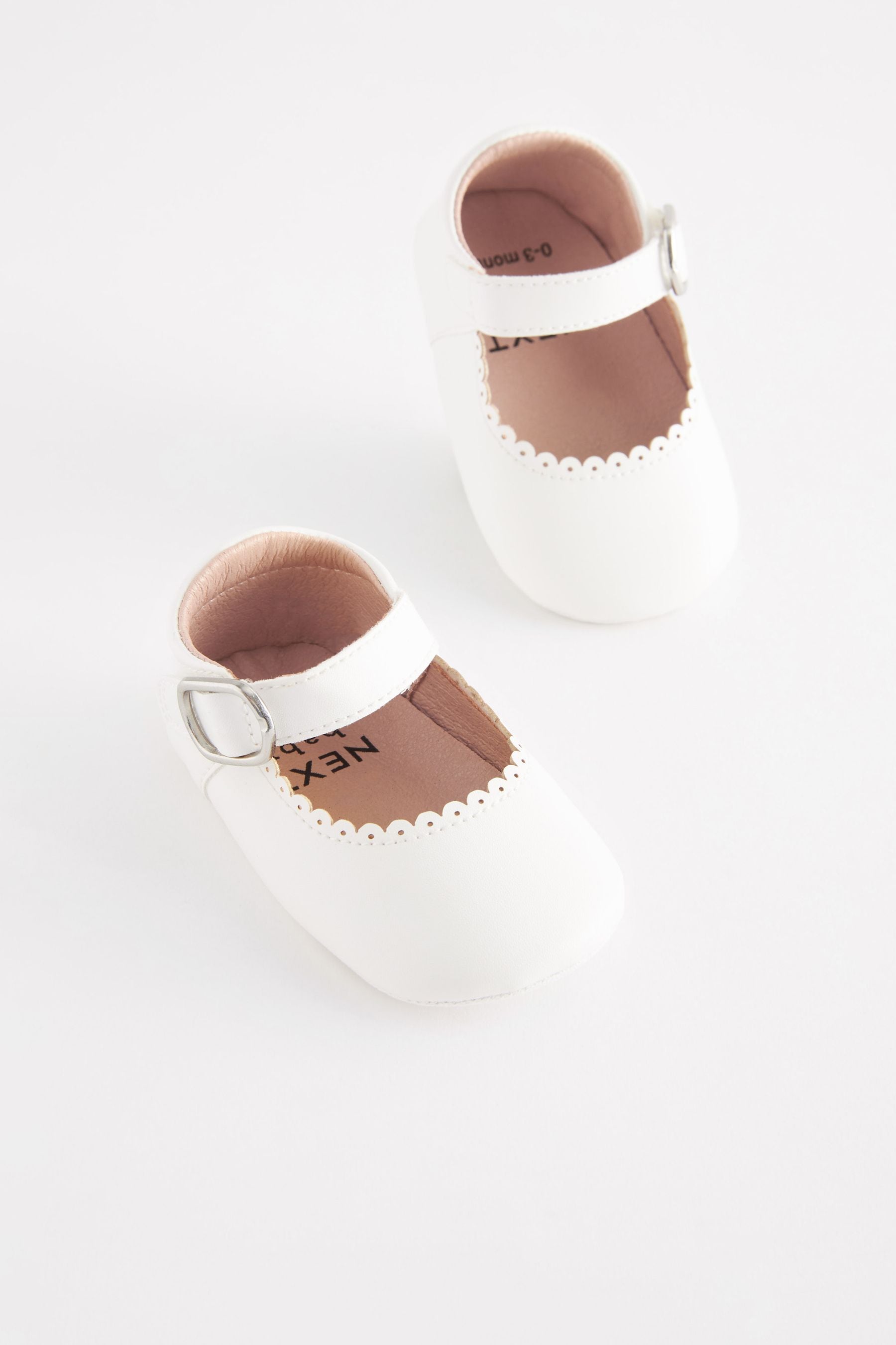 White Mary Jane Baby Shoes (0-24mths)