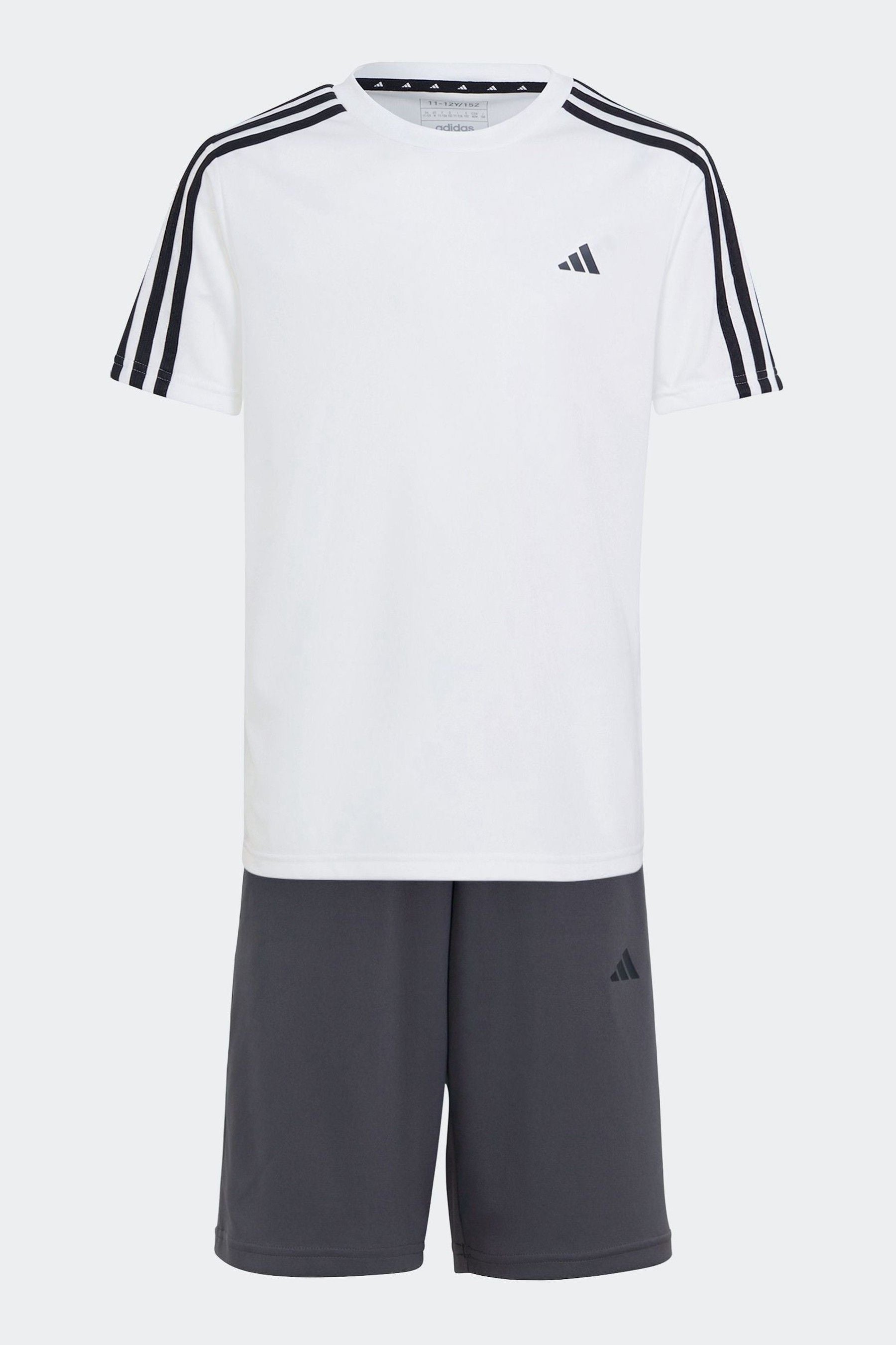 adidas White Sportswear Train Essentials Aeroready 3-Stripes Regular-Fit Training Set