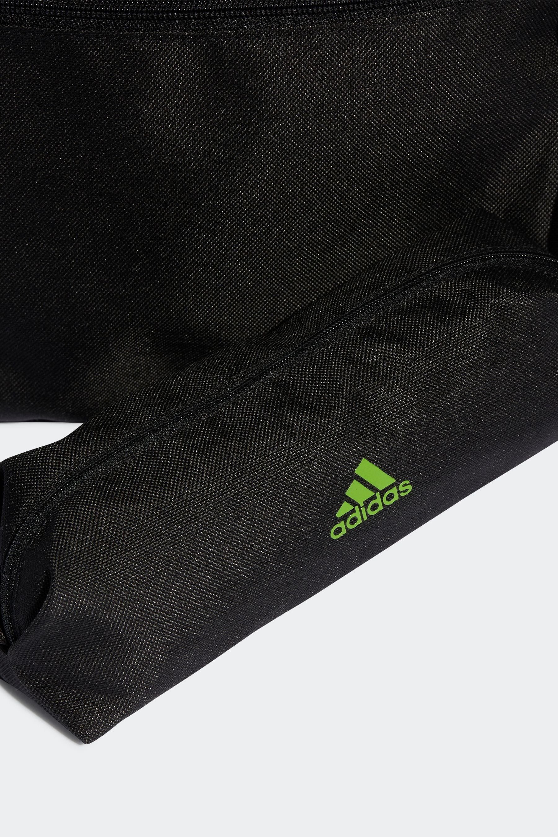 adidas Black/Green Classic 3-Stripe Backpack