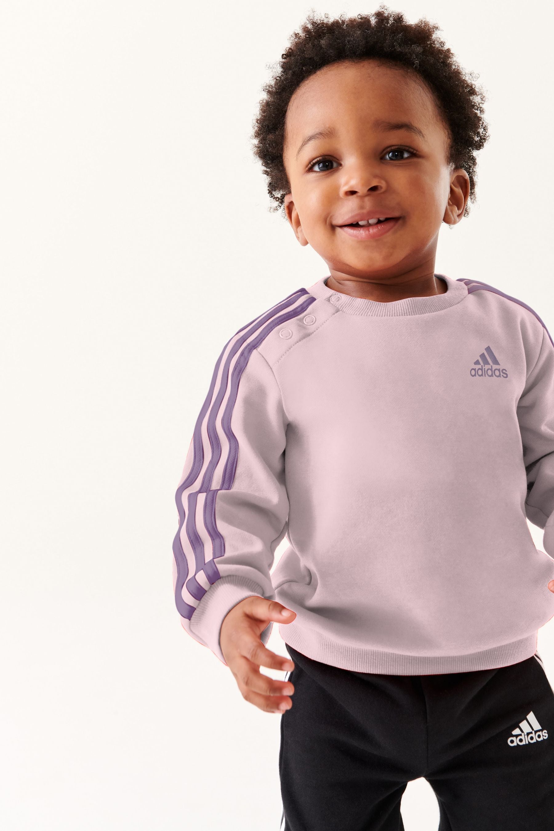 Pink adidas Infant 3S Tracksuit