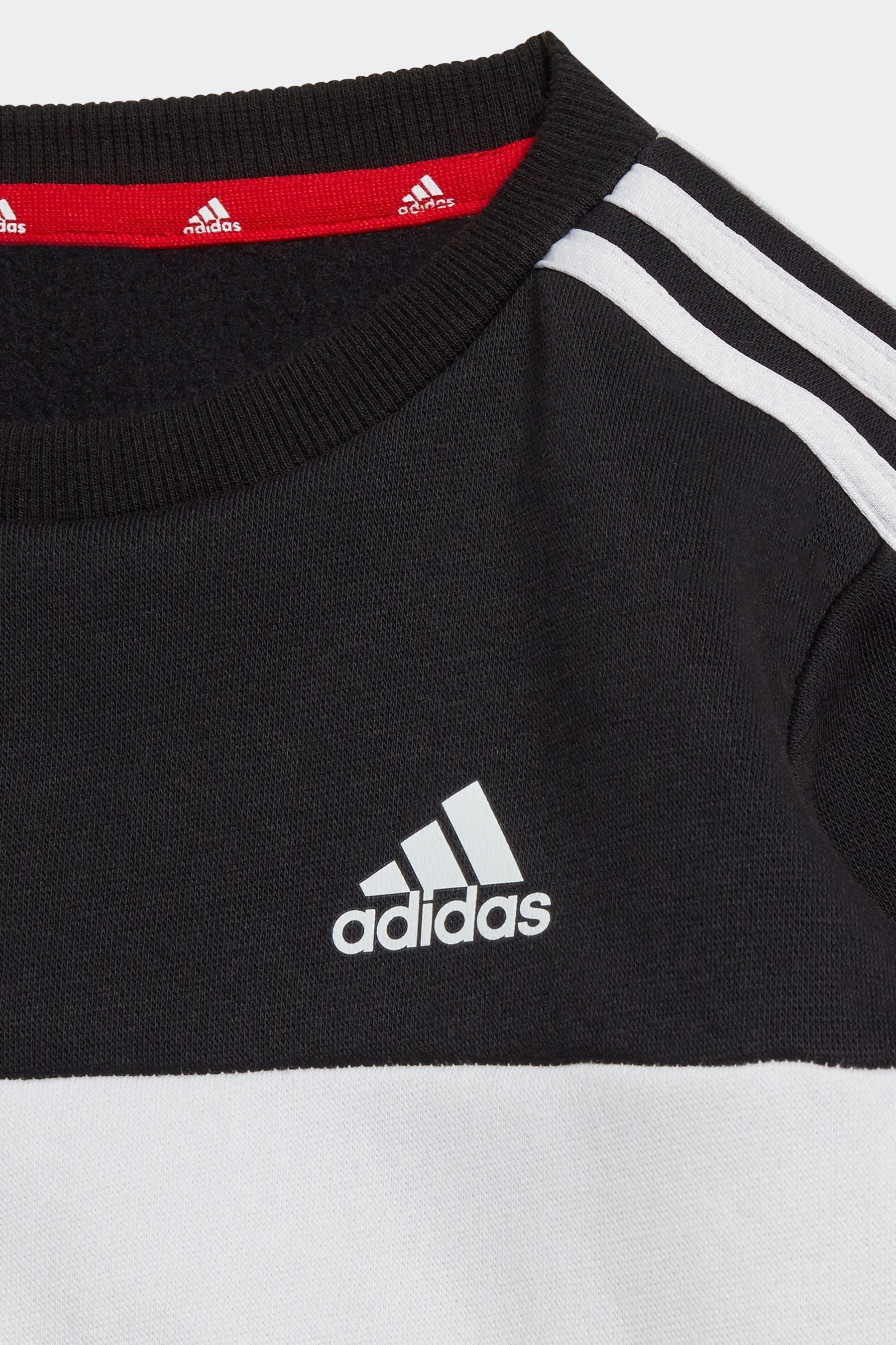 Black/Red adidas Kids Sportswear Tiberio 3-Stripes Colourblock Tracksuit Set