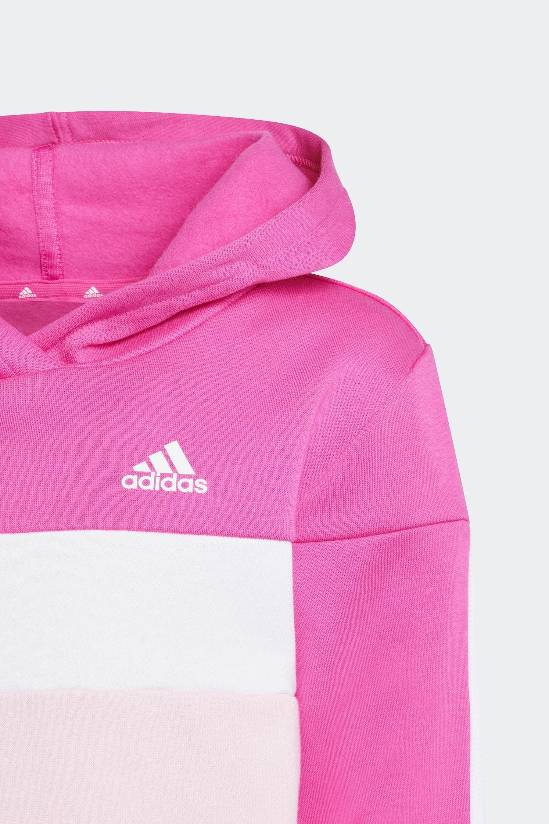 Pink adidas Kids Sportswear Tiberio 3-Stripes Colorblock Fleece Leggings Set