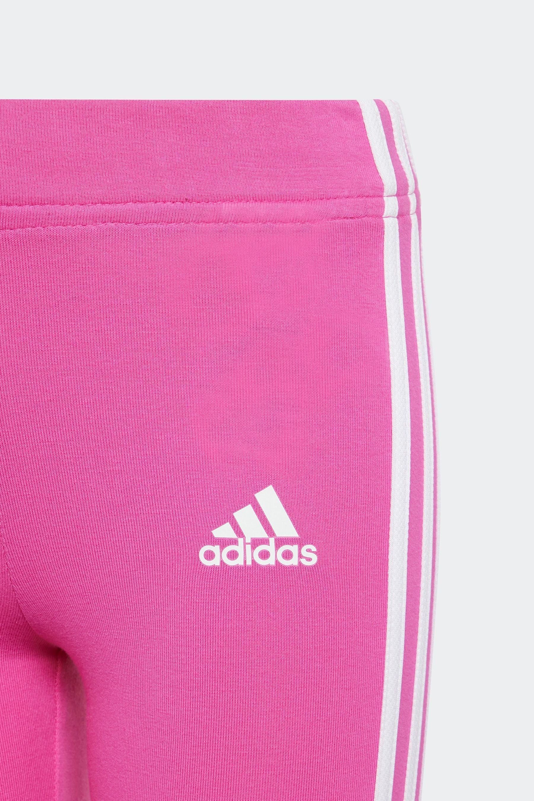 Pink adidas Kids Sportswear Tiberio 3-Stripes Colorblock Fleece Leggings Set