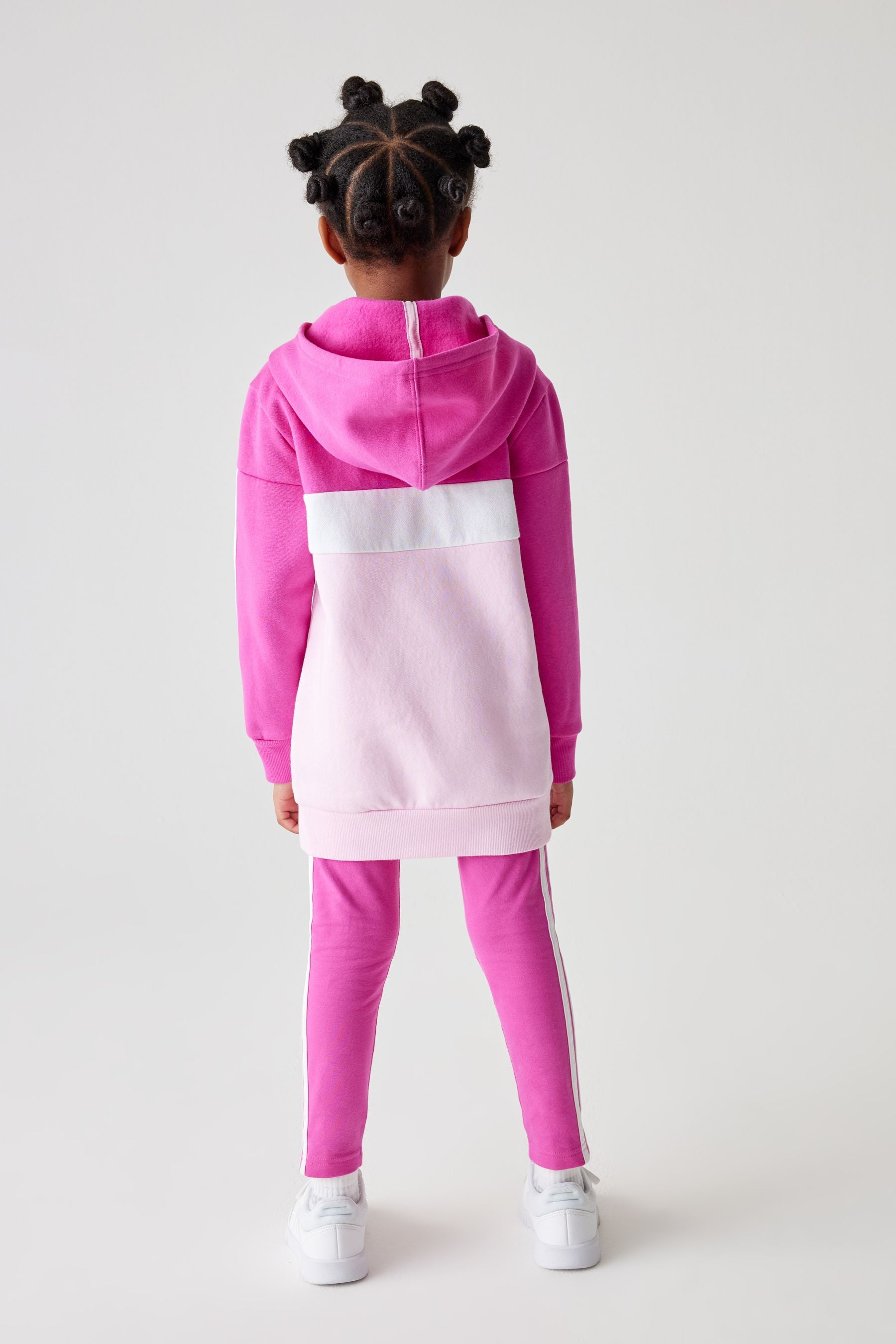 Pink adidas Kids Sportswear Tiberio 3-Stripes Colorblock Fleece Leggings Set