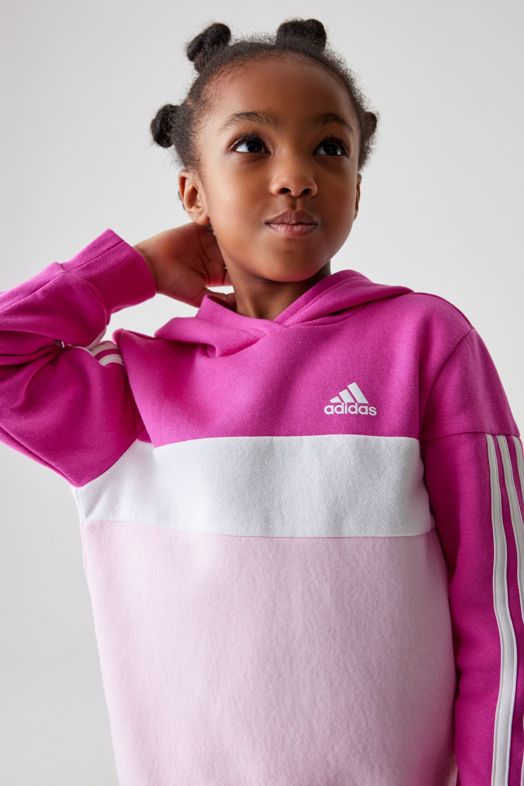 Pink adidas Kids Sportswear Tiberio 3-Stripes Colorblock Fleece Leggings Set