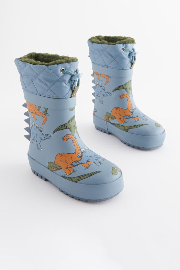 Blue Dinosaur Cuff Wellies