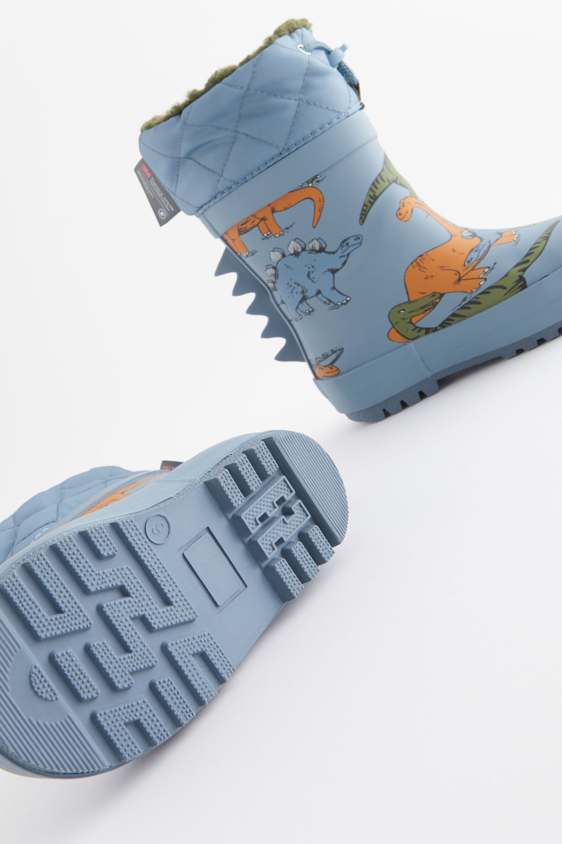 Blue Dinosaur Cuff Wellies