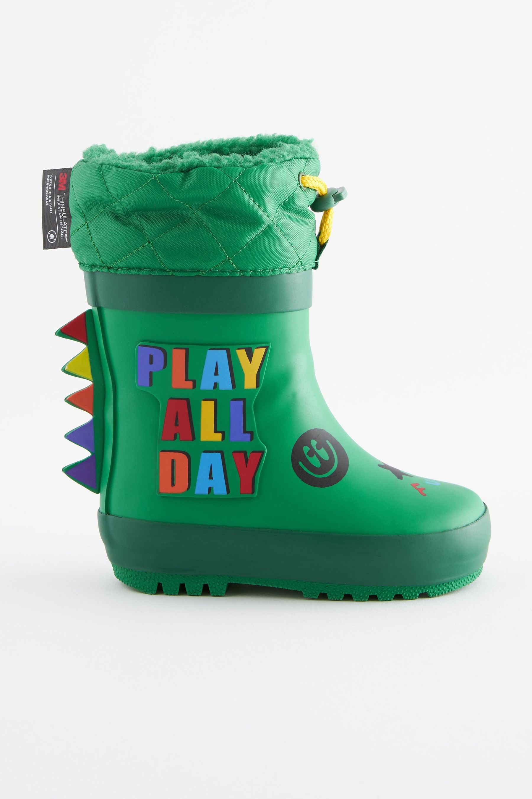 Green Play All Day Cuff Wellies