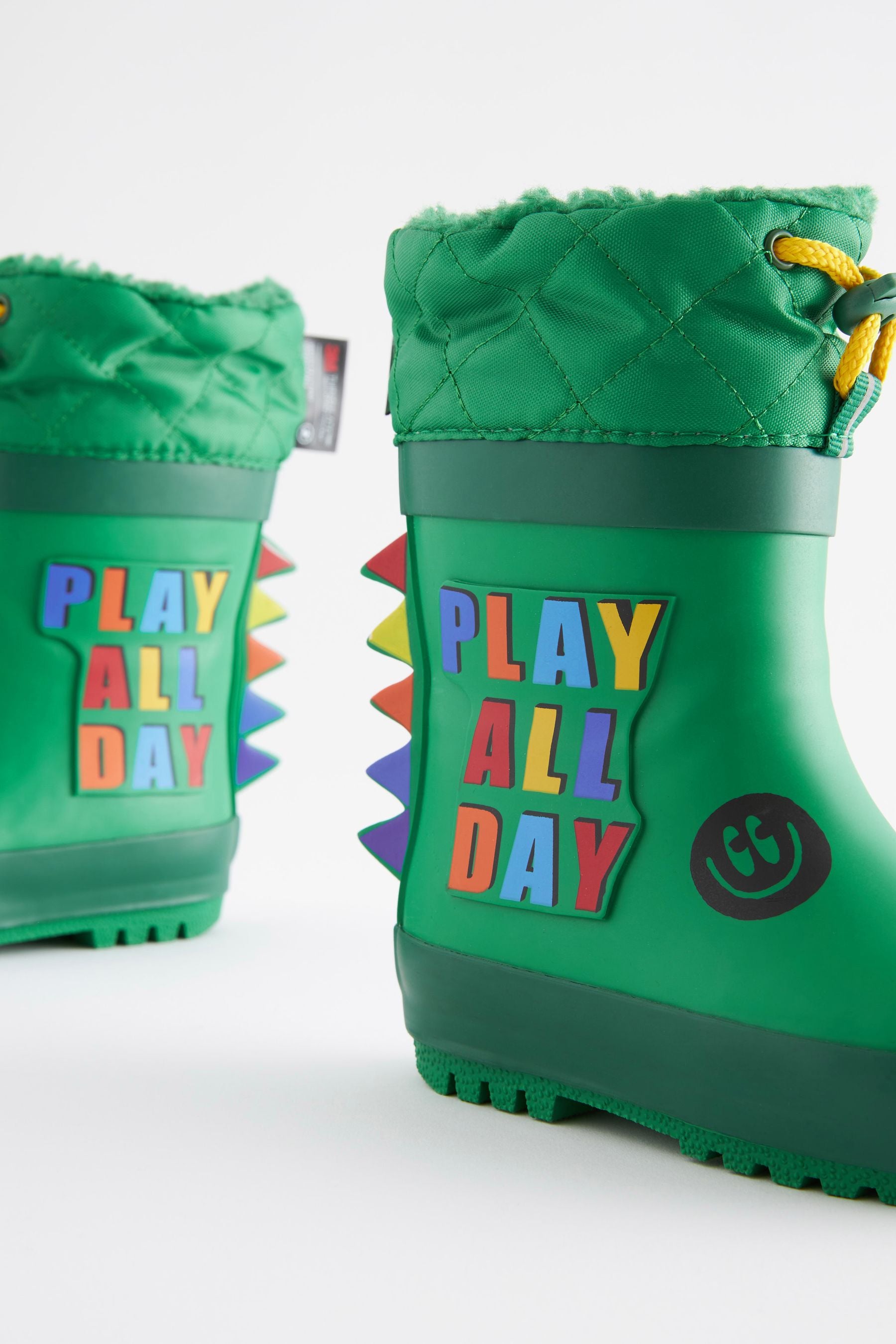 Green Play All Day Cuff Wellies