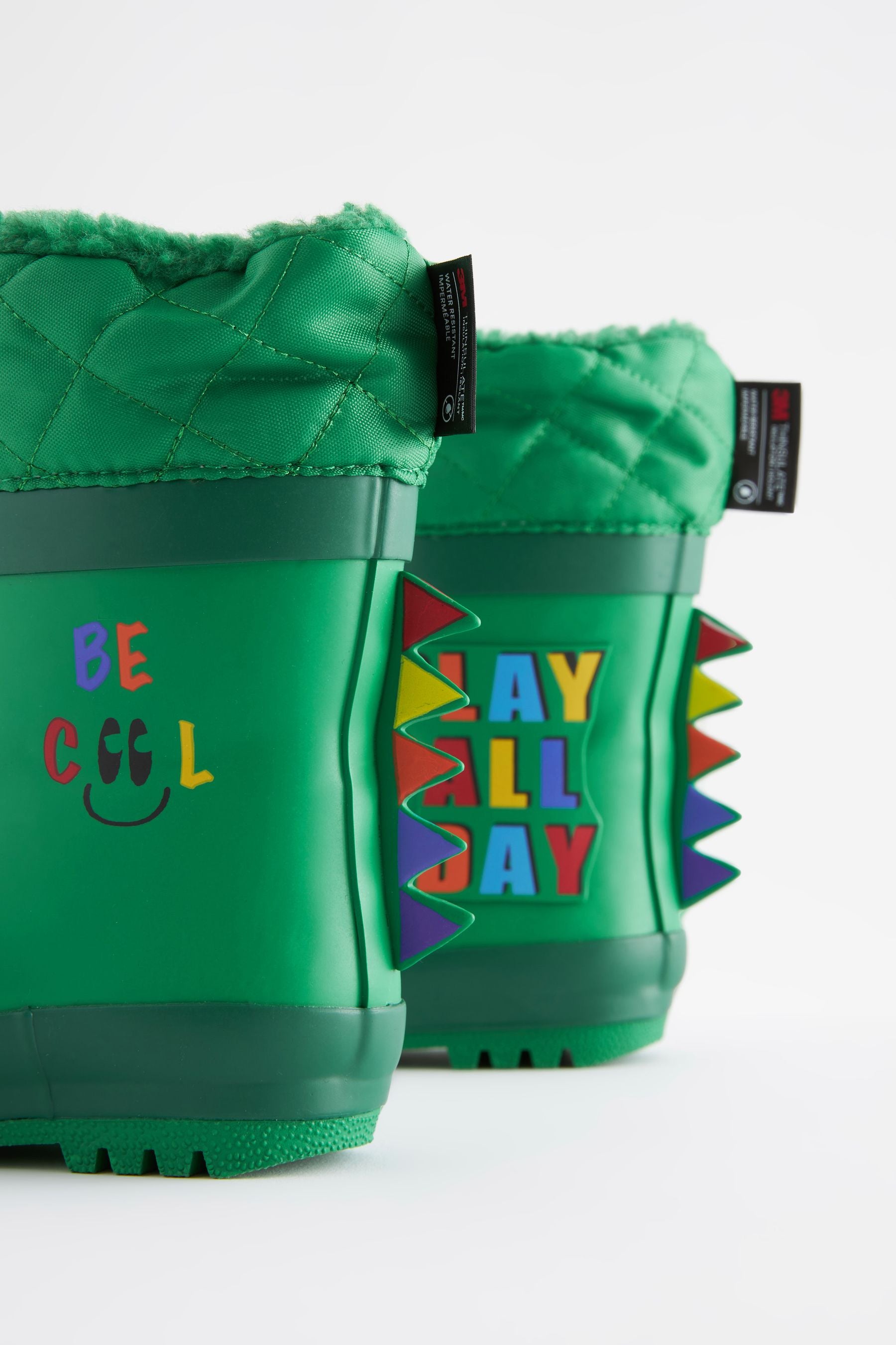 Green Play All Day Cuff Wellies