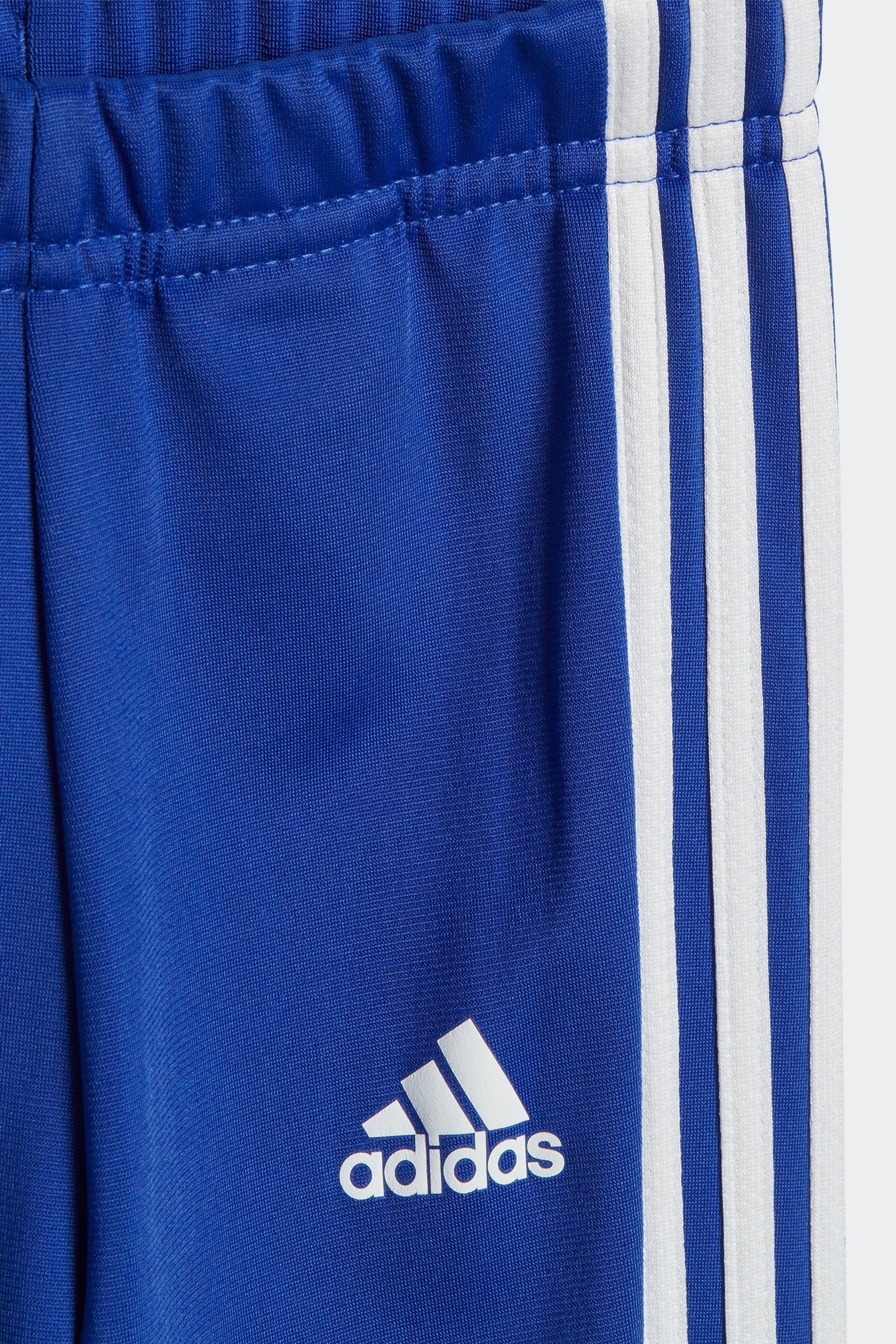 Blue adidas Sportswear Tiberio 3-Stripes Colourblock Shiny Tracksuit Kids