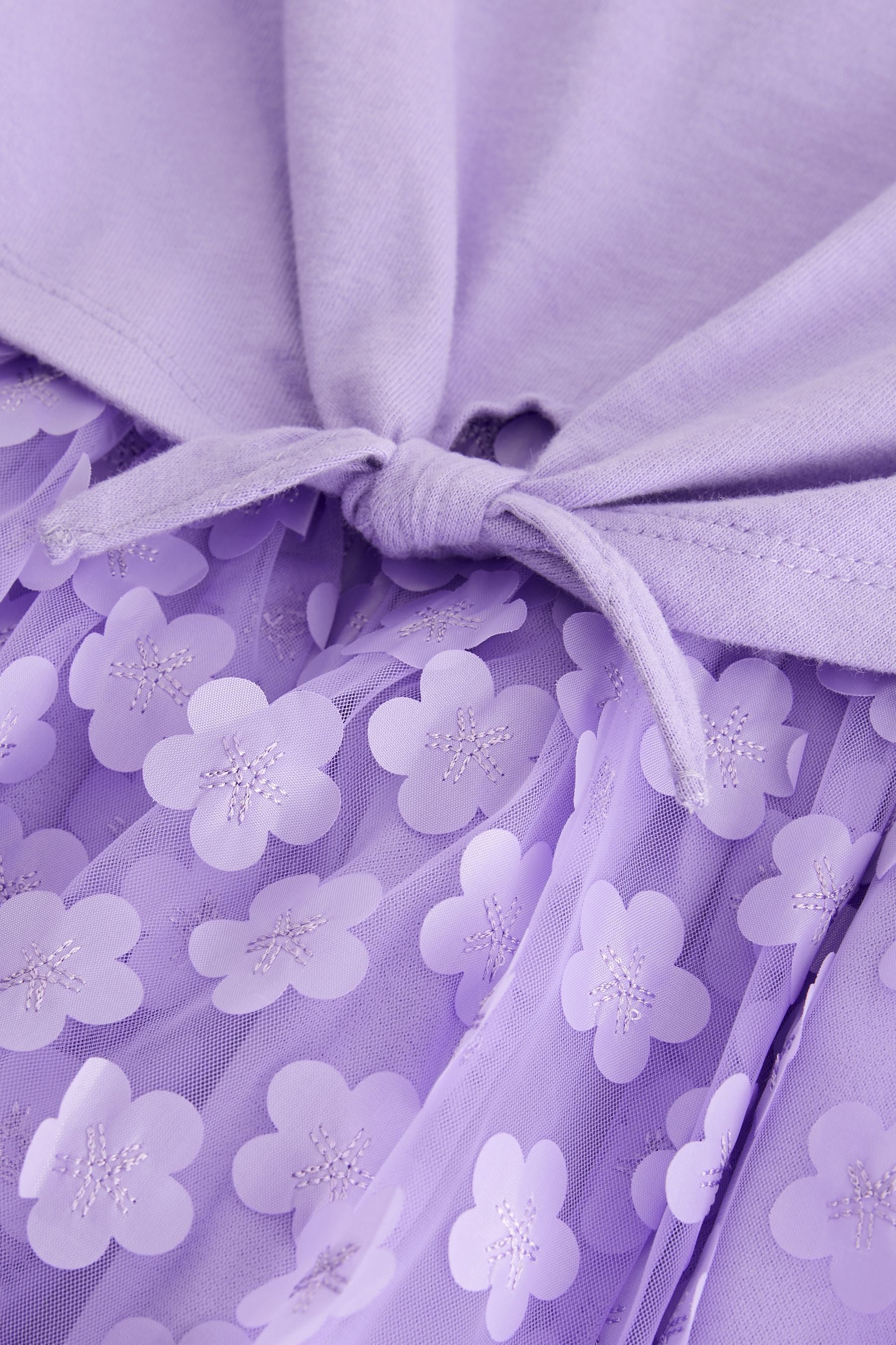 Lilac Purple 3D Floral Skirt Dress (3-12yrs)