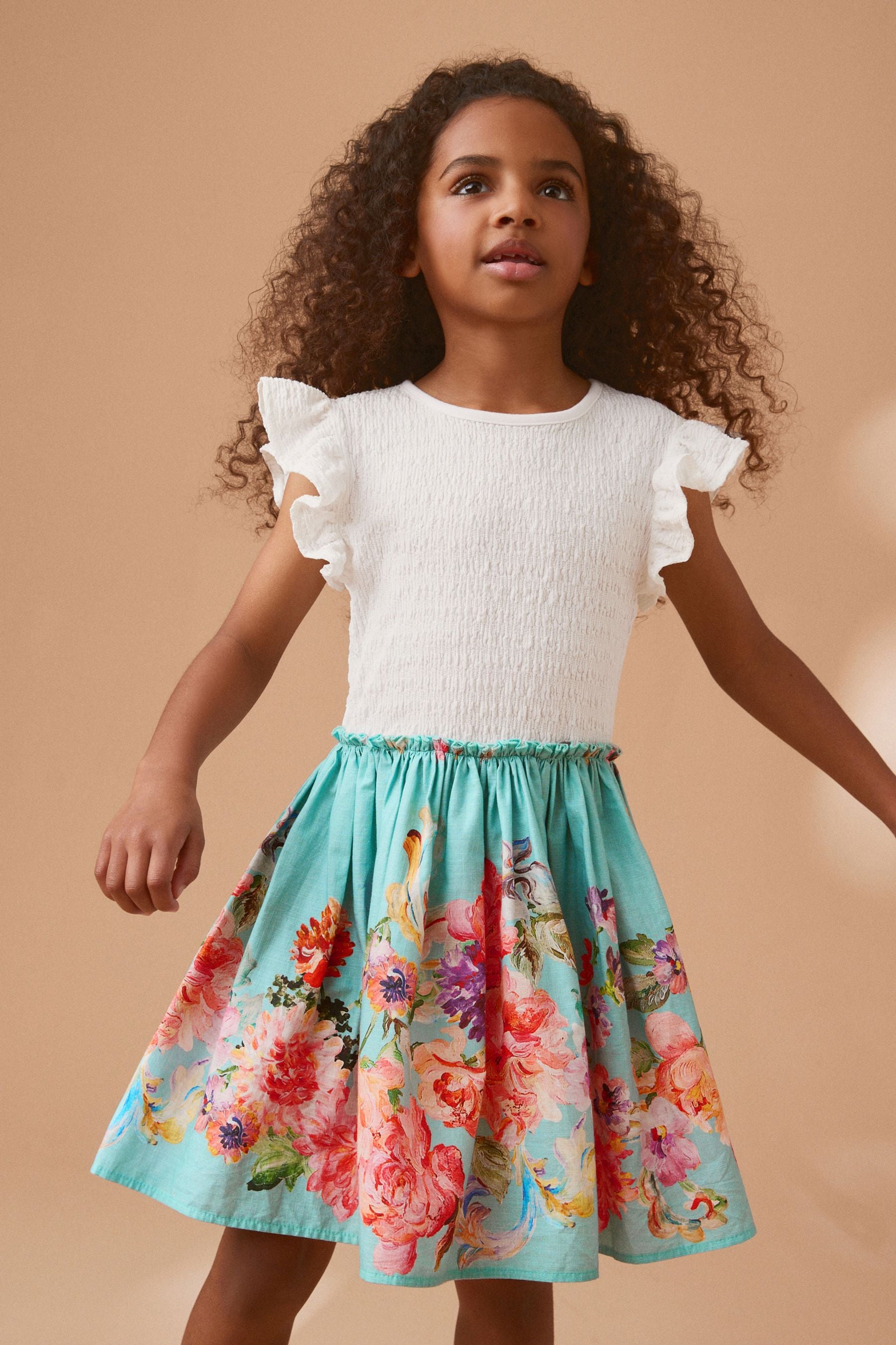 Blue Floral Skirt Dress (3-12yrs)