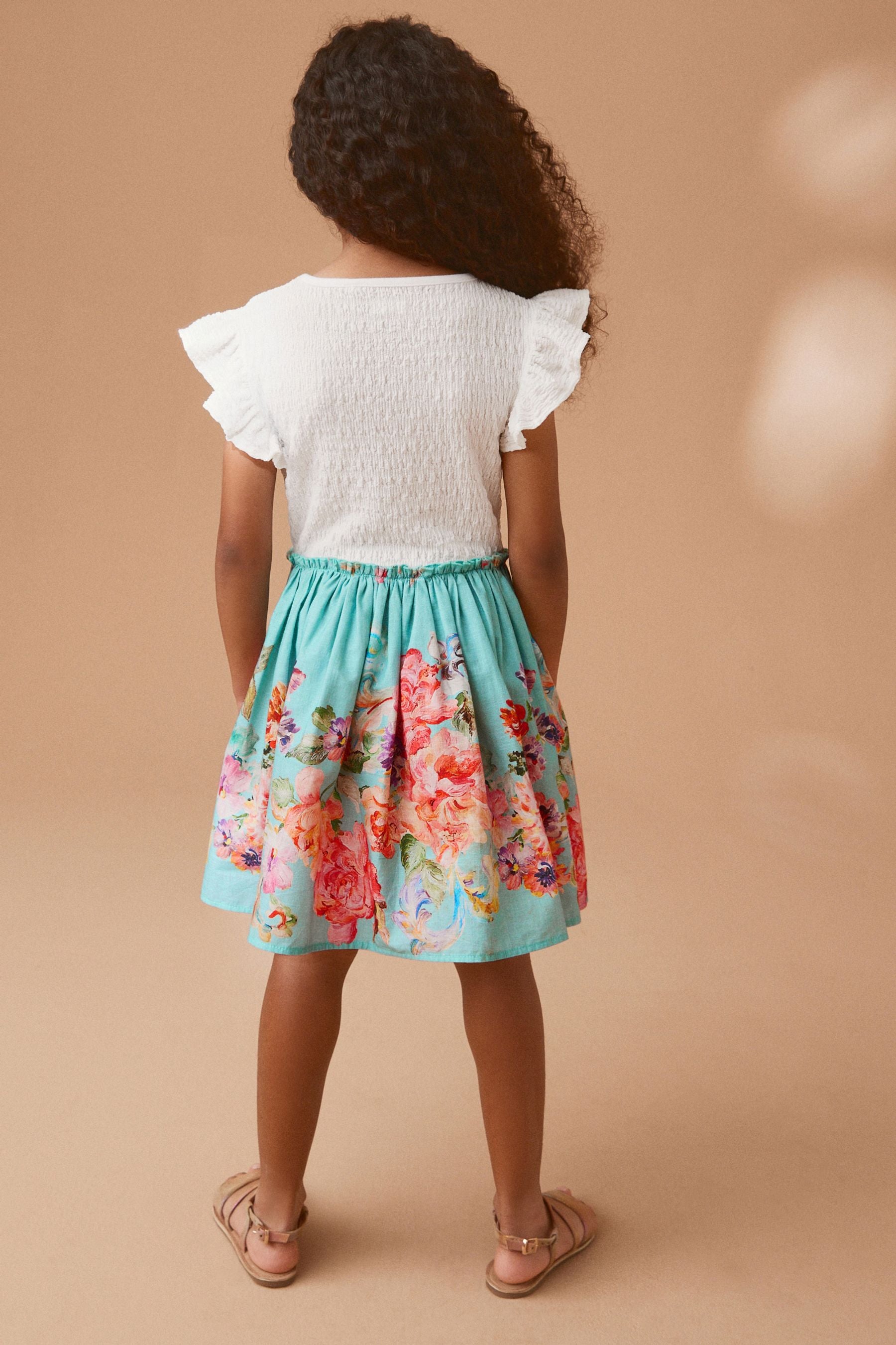 Blue Floral Skirt Dress (3-12yrs)