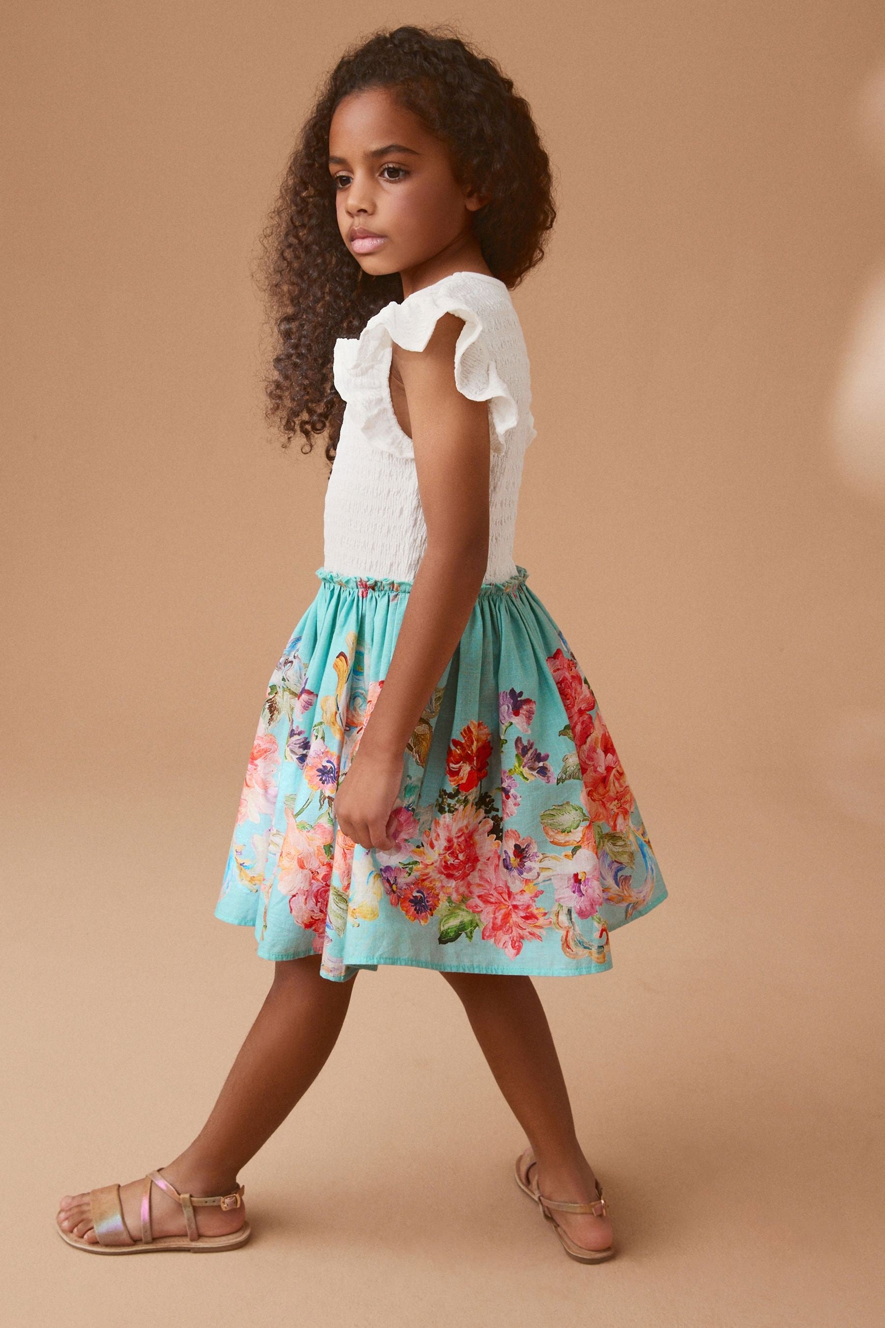 Blue Floral Skirt Dress (3-12yrs)