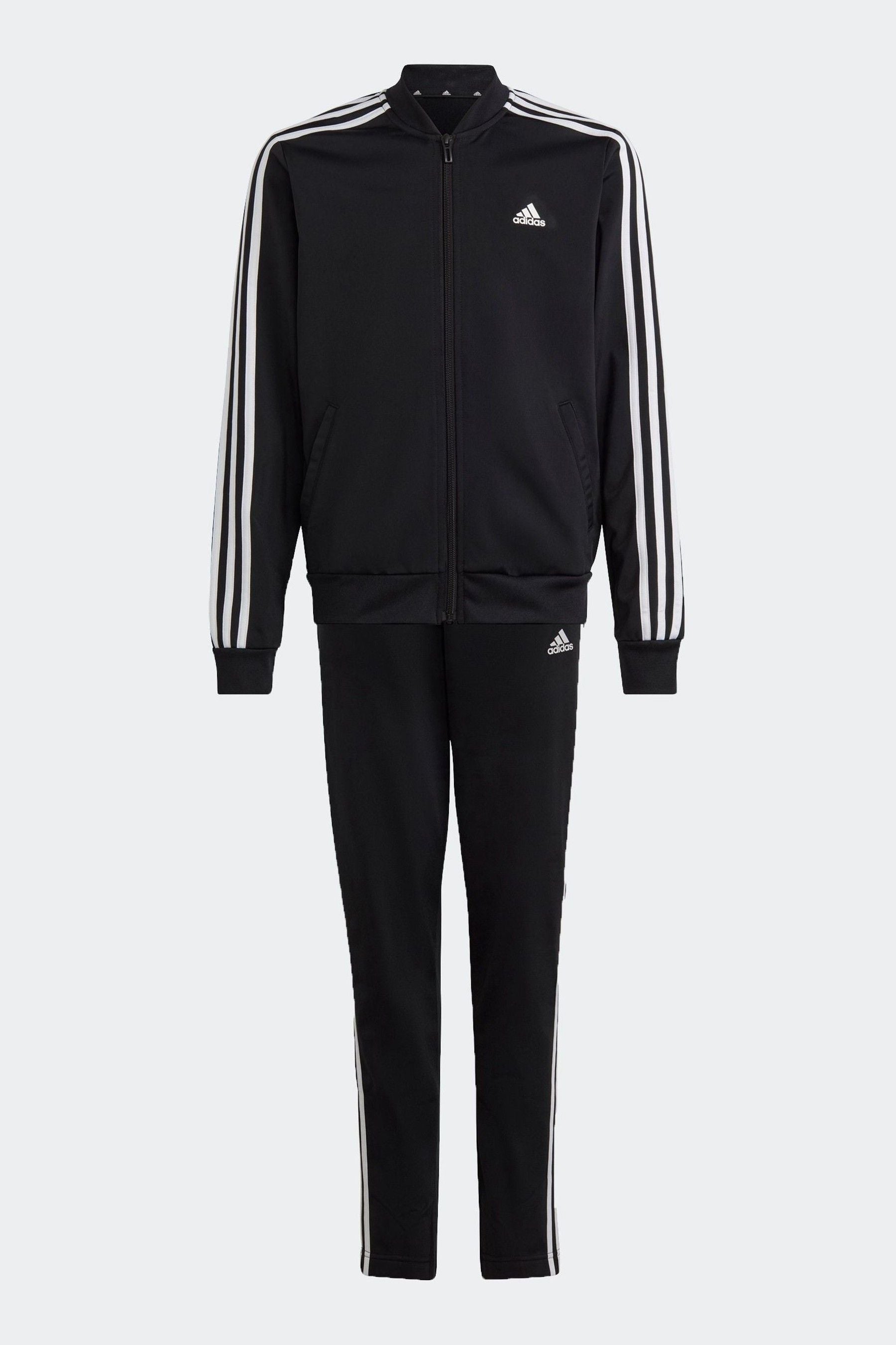 adidas Black Sportswear Essentials 3-Stripes Tracksuit