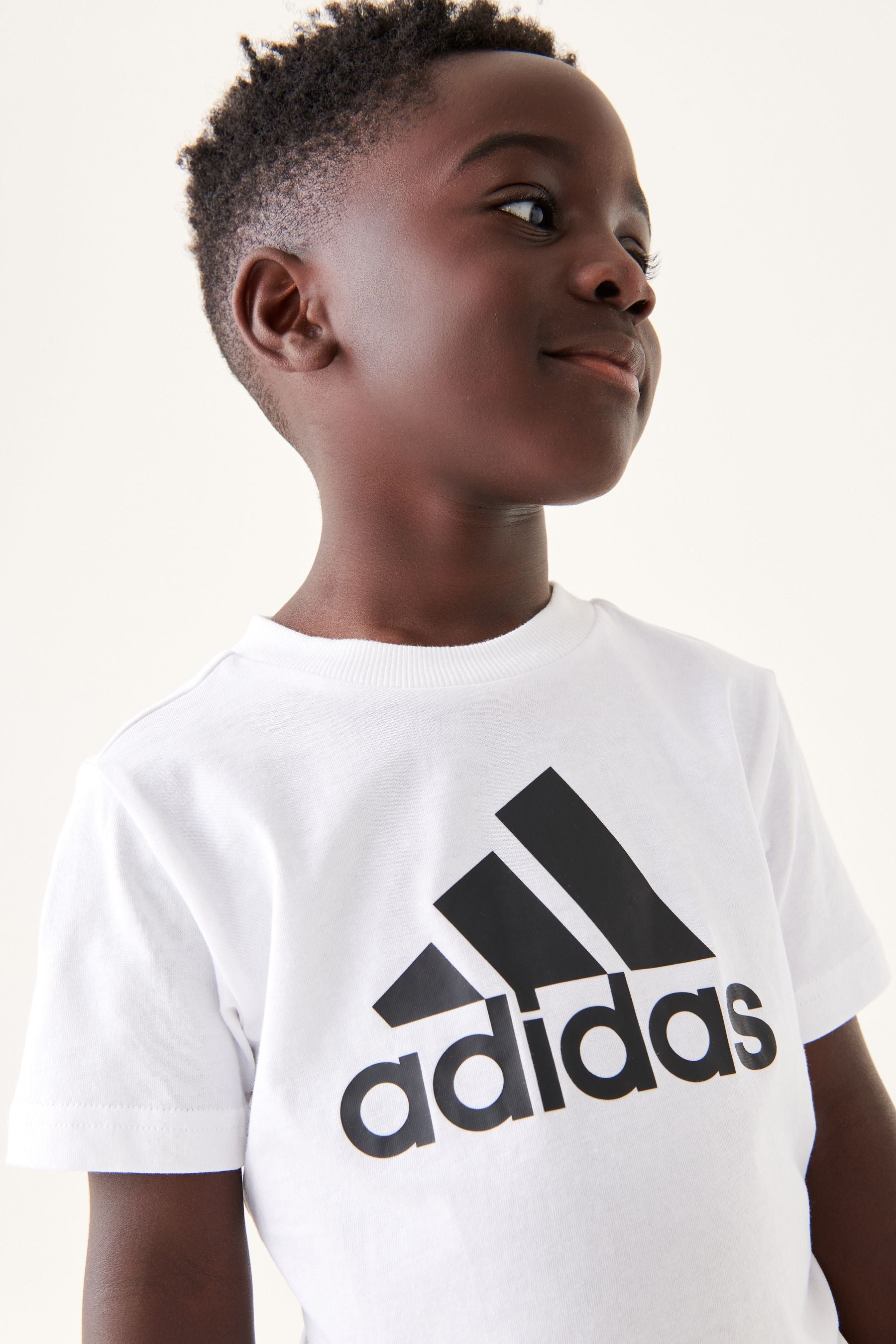 adidas White 100% Cotton Sportswear Essentials Logo T-Shirt