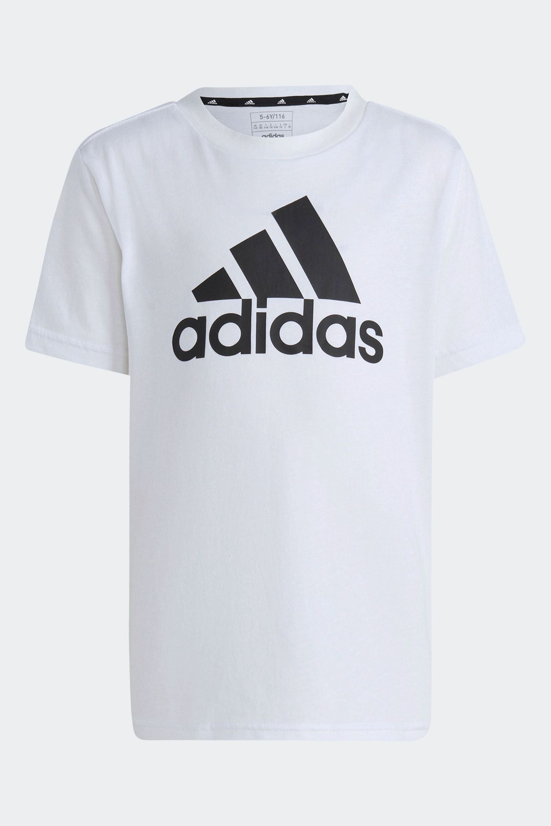 adidas White 100% Cotton Sportswear Essentials Logo T-Shirt