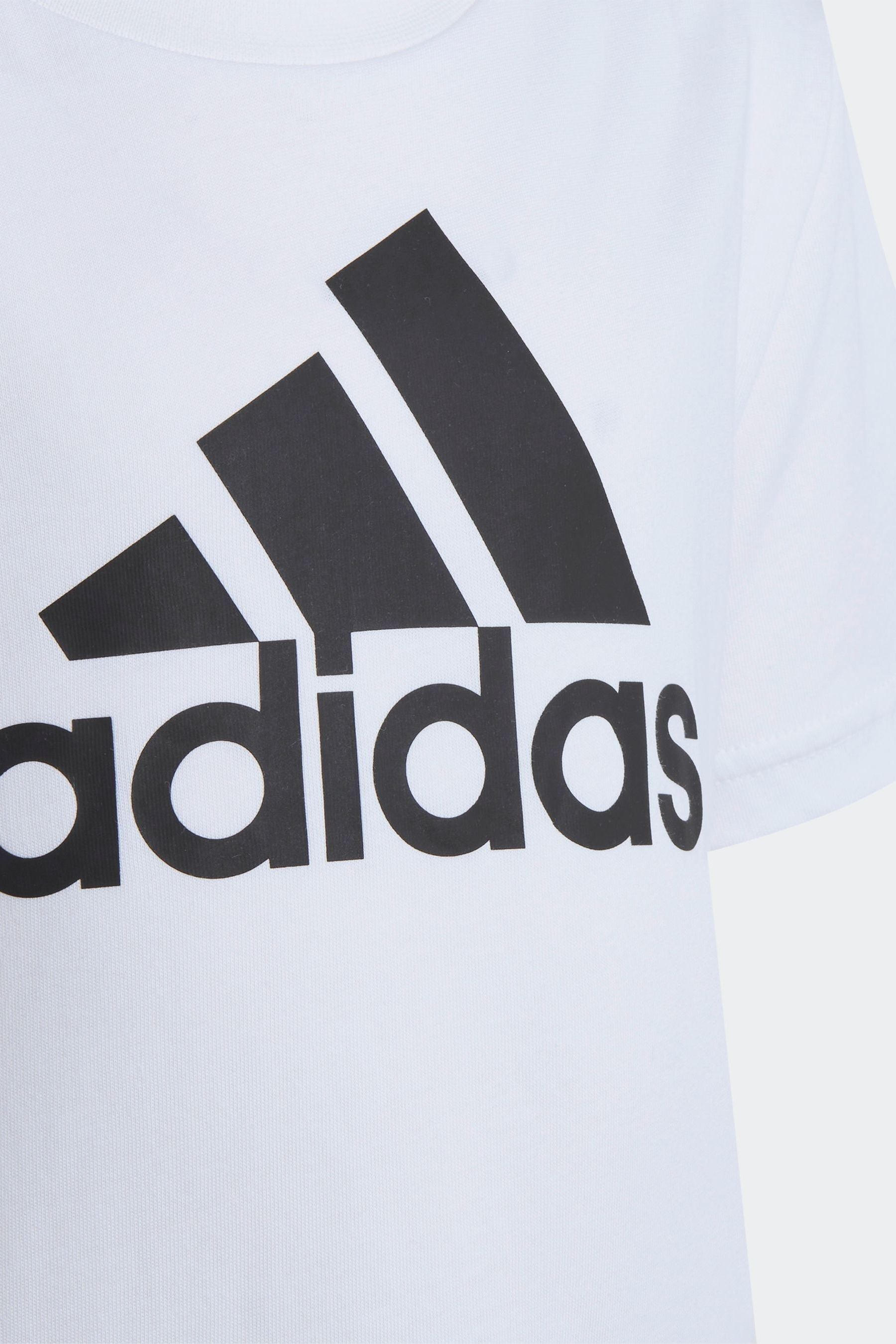 adidas White 100% Cotton Sportswear Essentials Logo T-Shirt